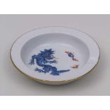 Kleiner Aschenbecher 'Blauer Drache' / A Small Ash Tray With 'Blue Dragon' Decor, Meissen, Mitte 20.