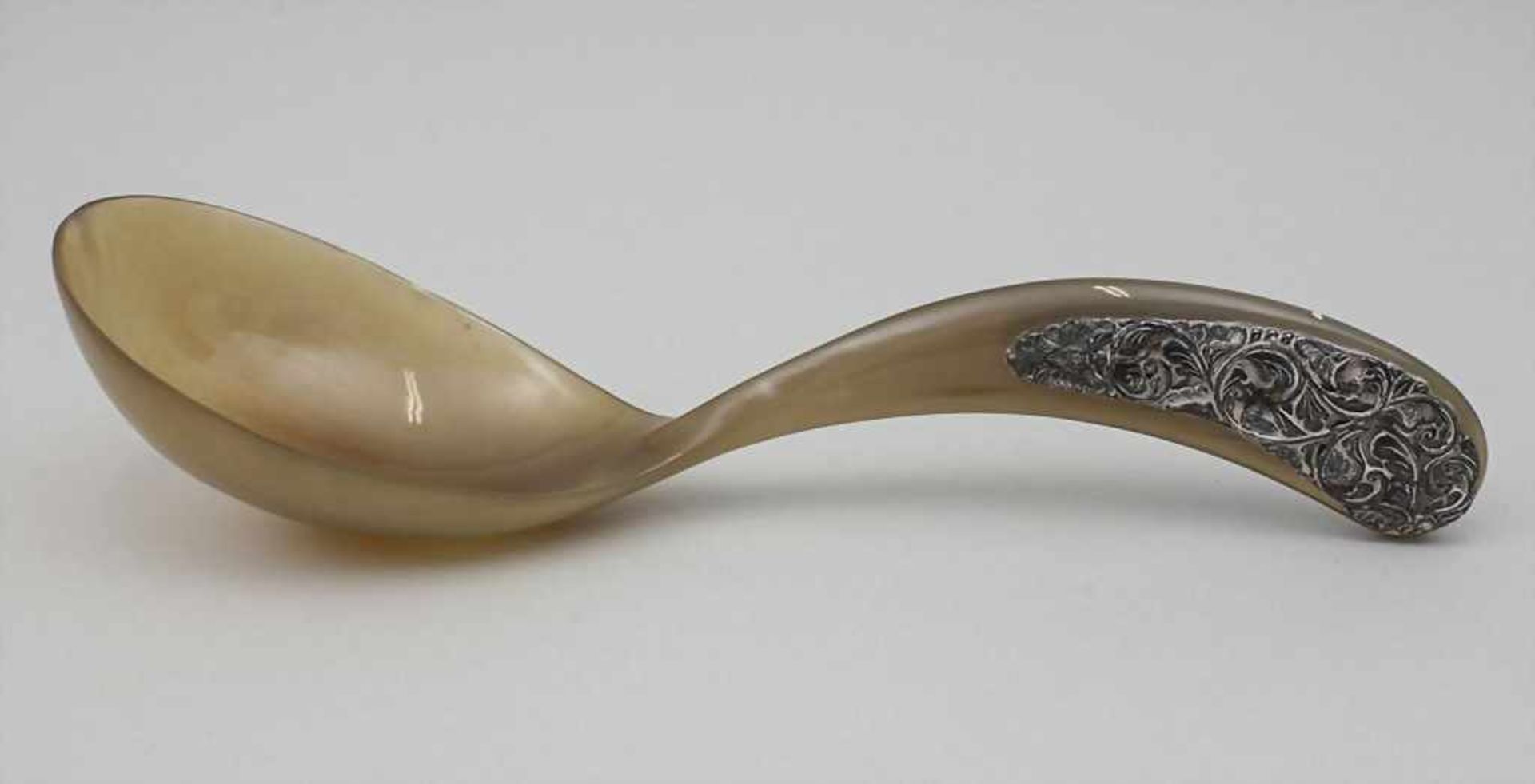 Großer Horn-Schöpflöffel/Horn Ladle, 1. Hälfte 20. Jh. Löffel mit großer ovaler Laffe und