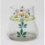 Kleine Jugendstil Vase mit Emailmalerei / Art Nouveau Vase, deutsch, um 1900 Material: farbloses