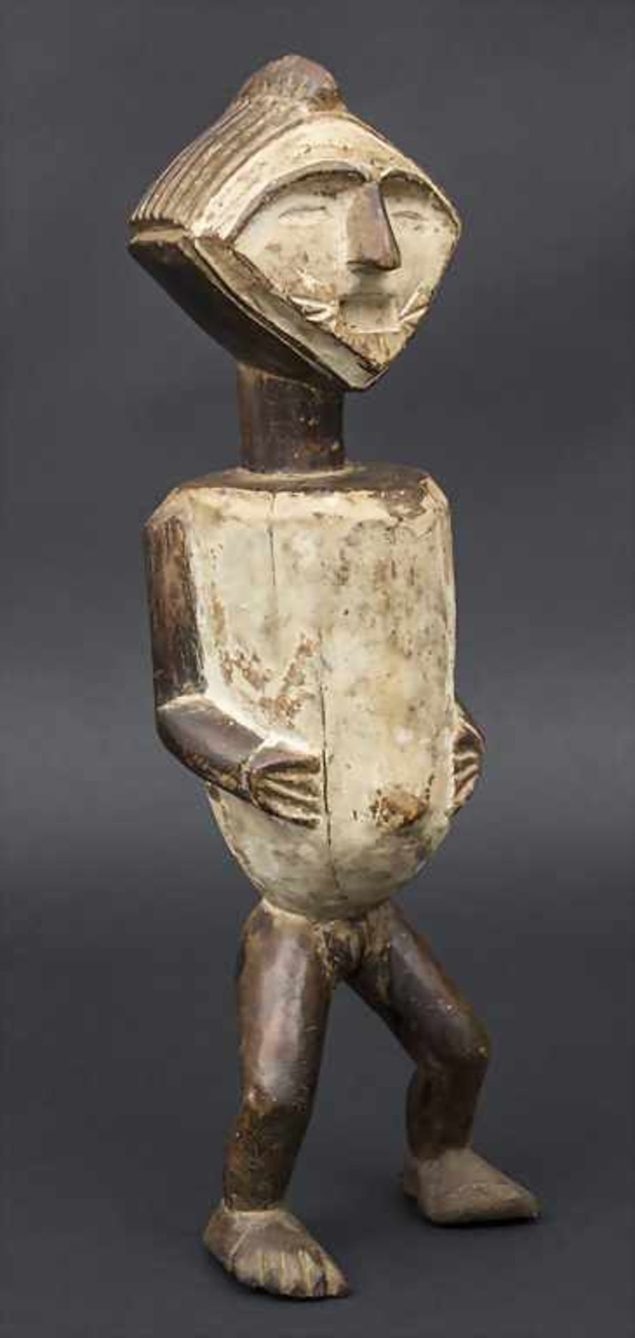 Reliquiarfigur / A Figurine, Ambete, Gabun Material: Holz, Körper und Gesicht mit Kaolin bemalt,