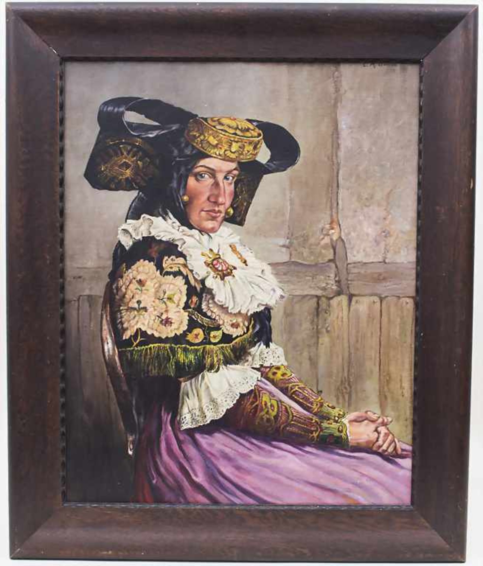 C.M. Bombe, 'Junge Frau in Bad Oeyenhausener Tracht' / 'Woman with Bad Oeyenhausen Dress' Technik: - Bild 3 aus 3