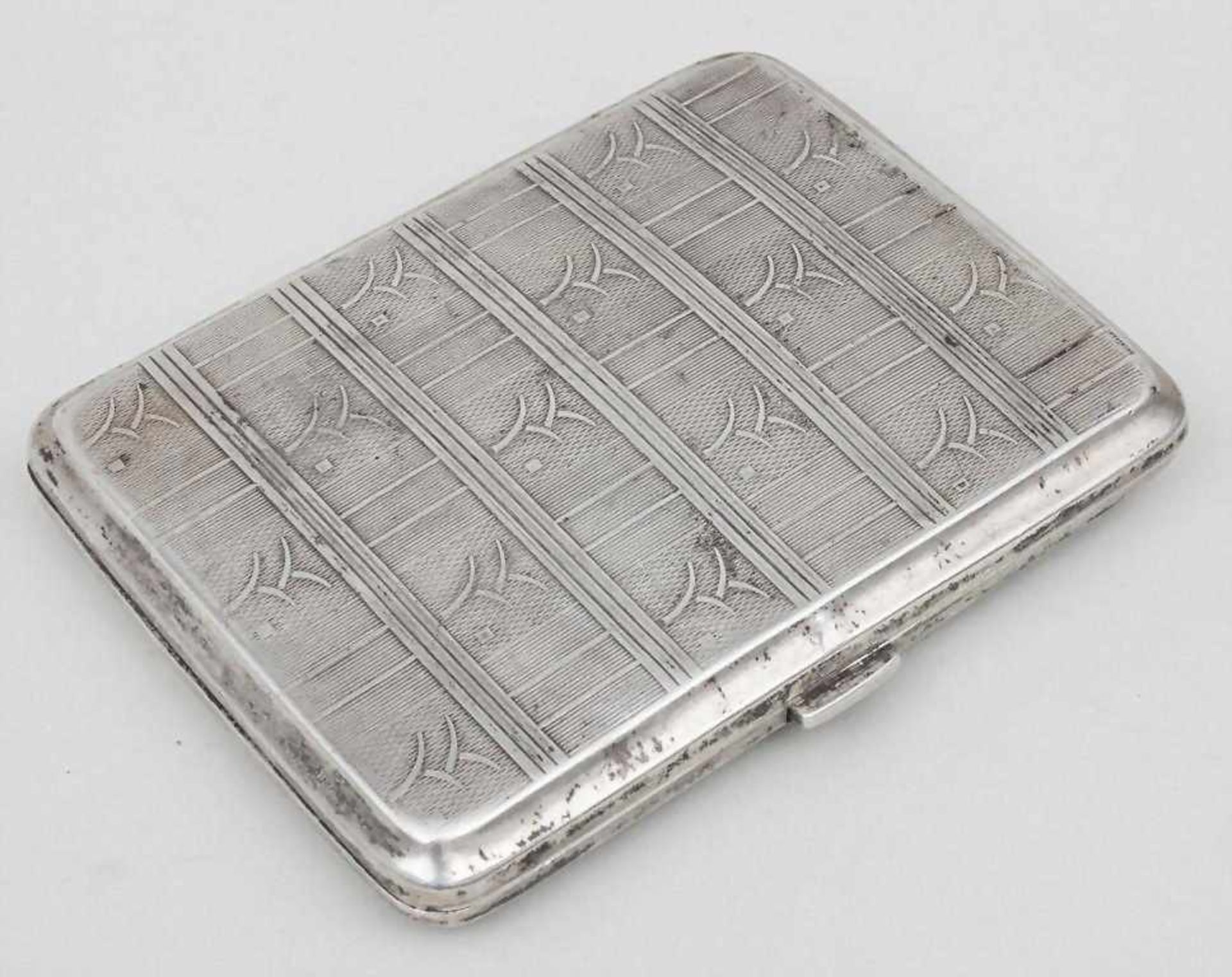 Art Déco Zigarettenetui / Silver Cigarette Case, deutsch/German, ca. 1930 Punzierung: Silber 800,