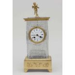 Pendule Baccarat, Paris, ca. 1850 Gehäuse: Bronze vergoldet, Bleikristall beschliffen, Uhrwerk: