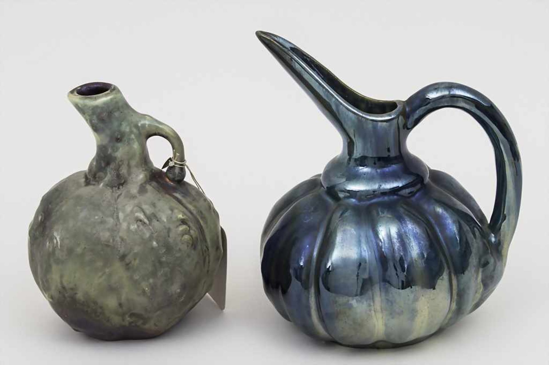 2 Vasen / 2 vases, Rambervillers/Lunéville, Anfang 20. Jh. 1 Kürbisvase (Lunéville), 1 Vase mit