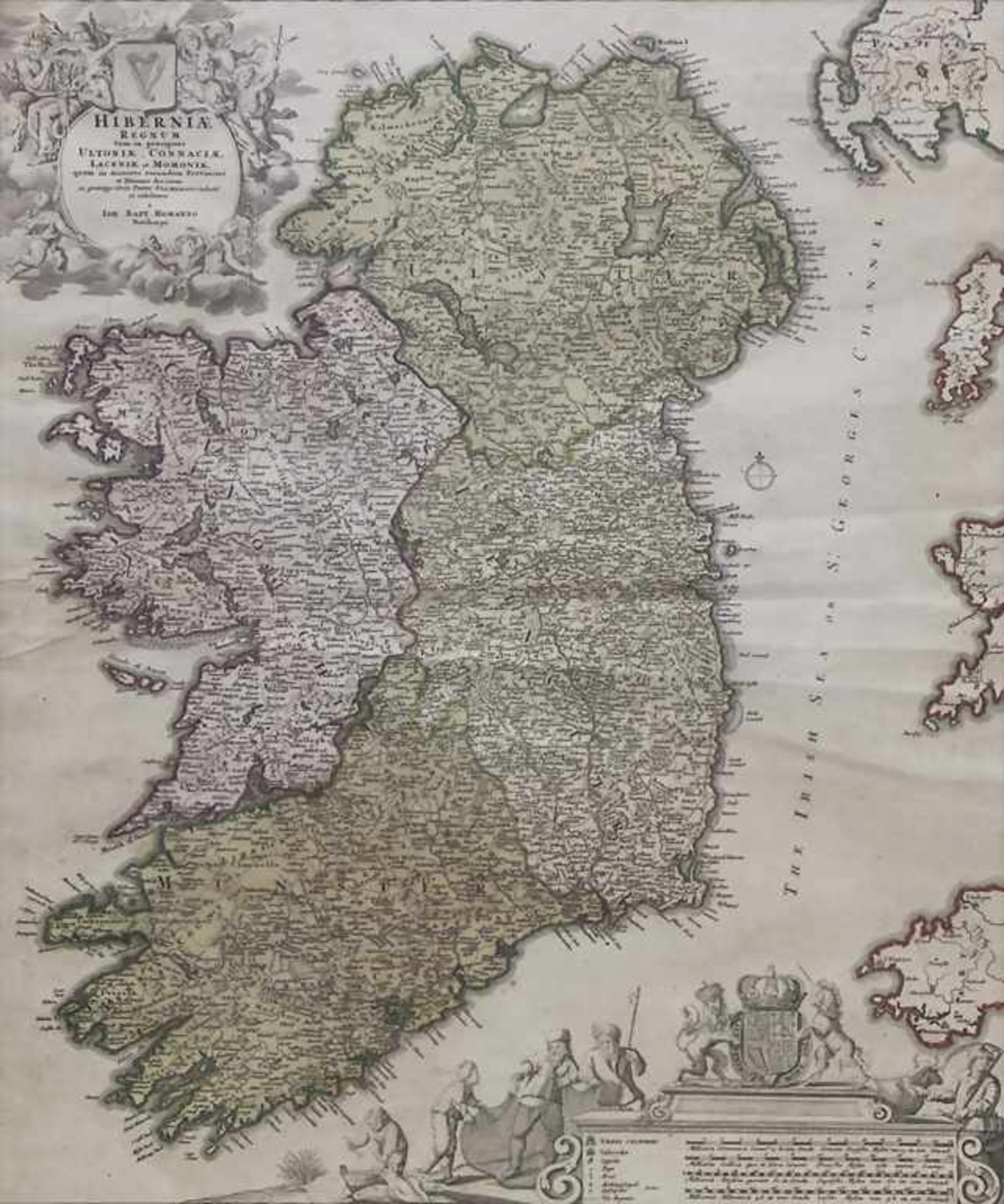 Johann Baptista Homann (1664-1724), 'Historische Karte Irlands' / A historical map of Ireland