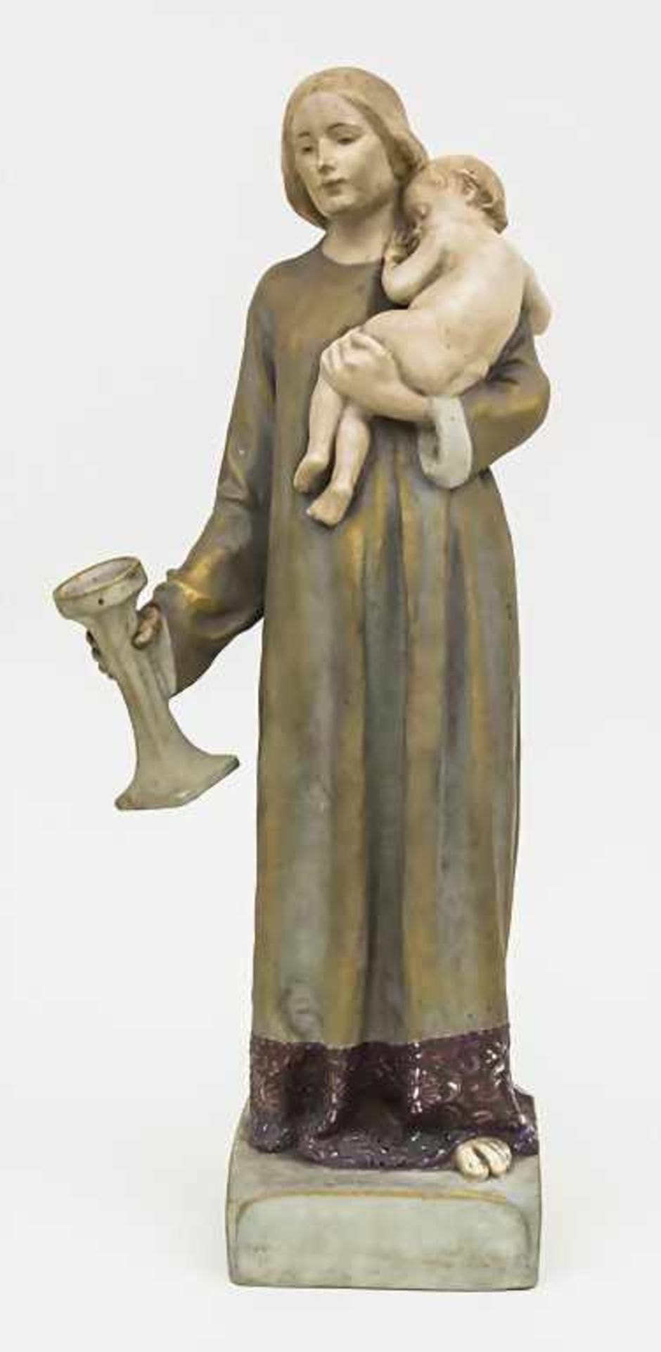 Jugendstil Figur 'Mutter mit Kind' / An Art Nouveau figurine 'mother with child', Michael Six, Wien,