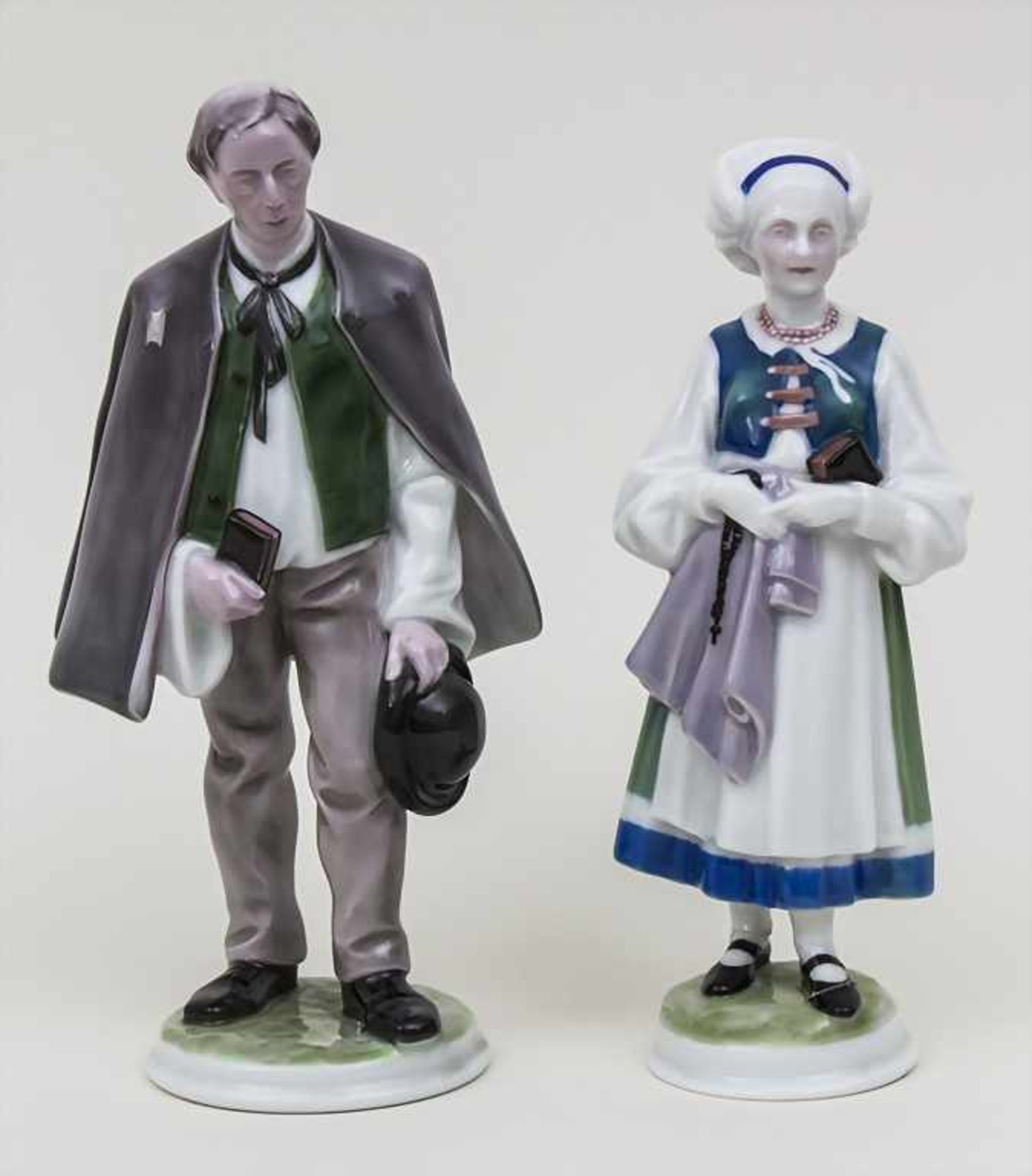 Figurenpaar 'Der Kirchgang' / A 'church going' couple, Bohemia, Neurohlau, Böhmen, um 1925 Material: