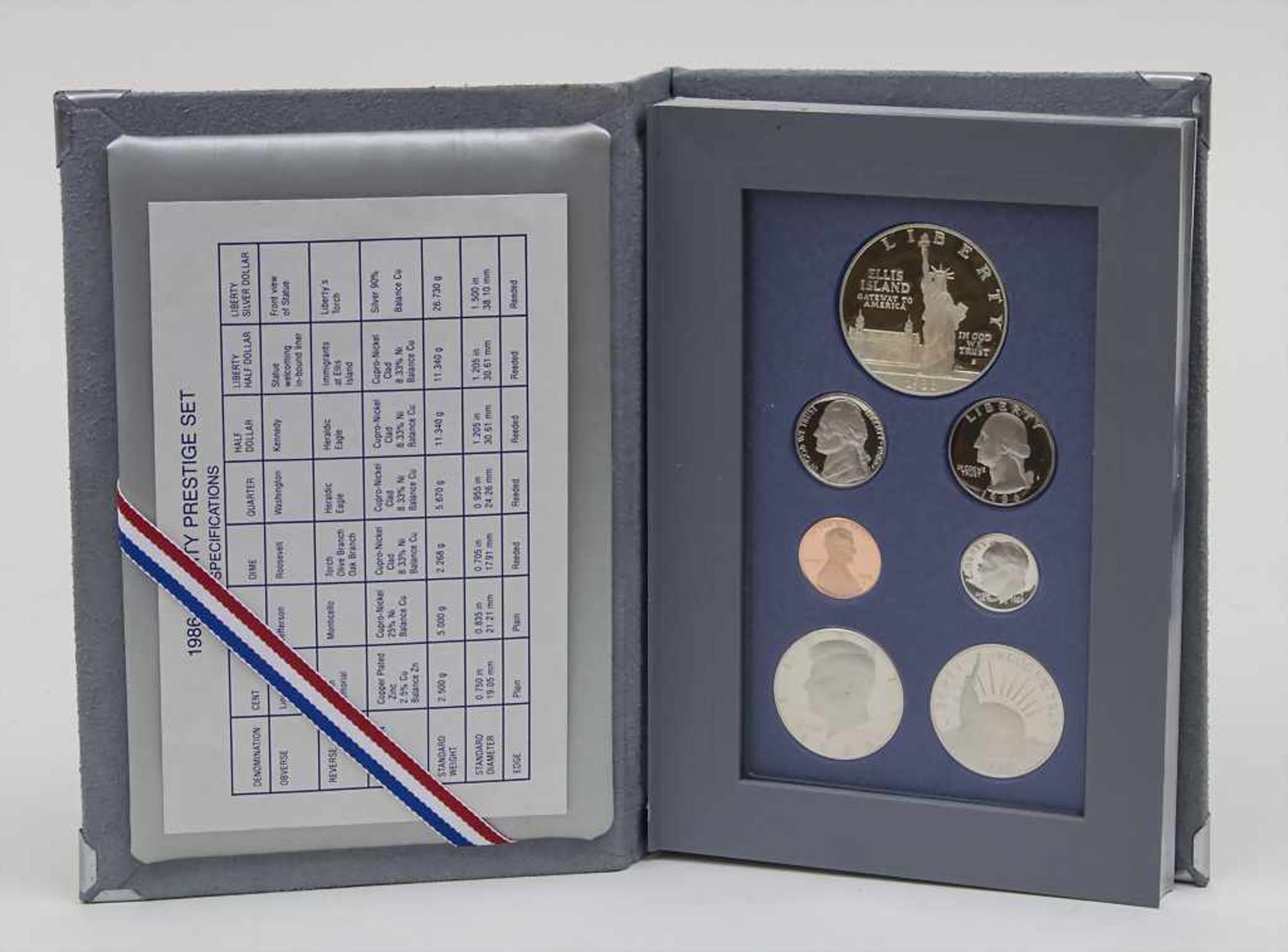 Münzsatz Ellis Island Freiheitsstatue / Liberty Prestige Set coins Ellis Island Liberty, USA 1986