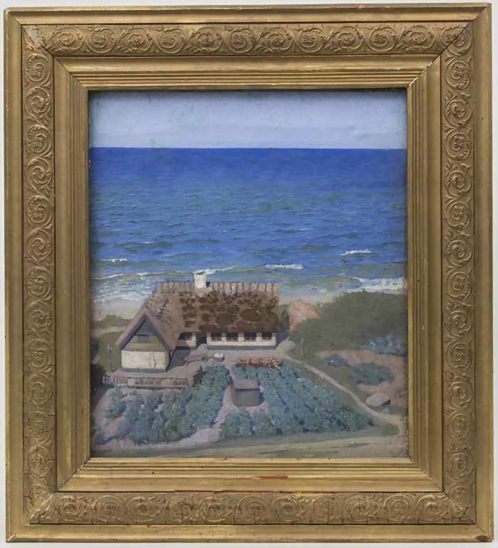 Dänischer Künstler (19. Jh.), 'Küstenhaus' / 'A coastal house' Technik: Öl auf Leinwand, gerahmt, - Bild 2 aus 2
