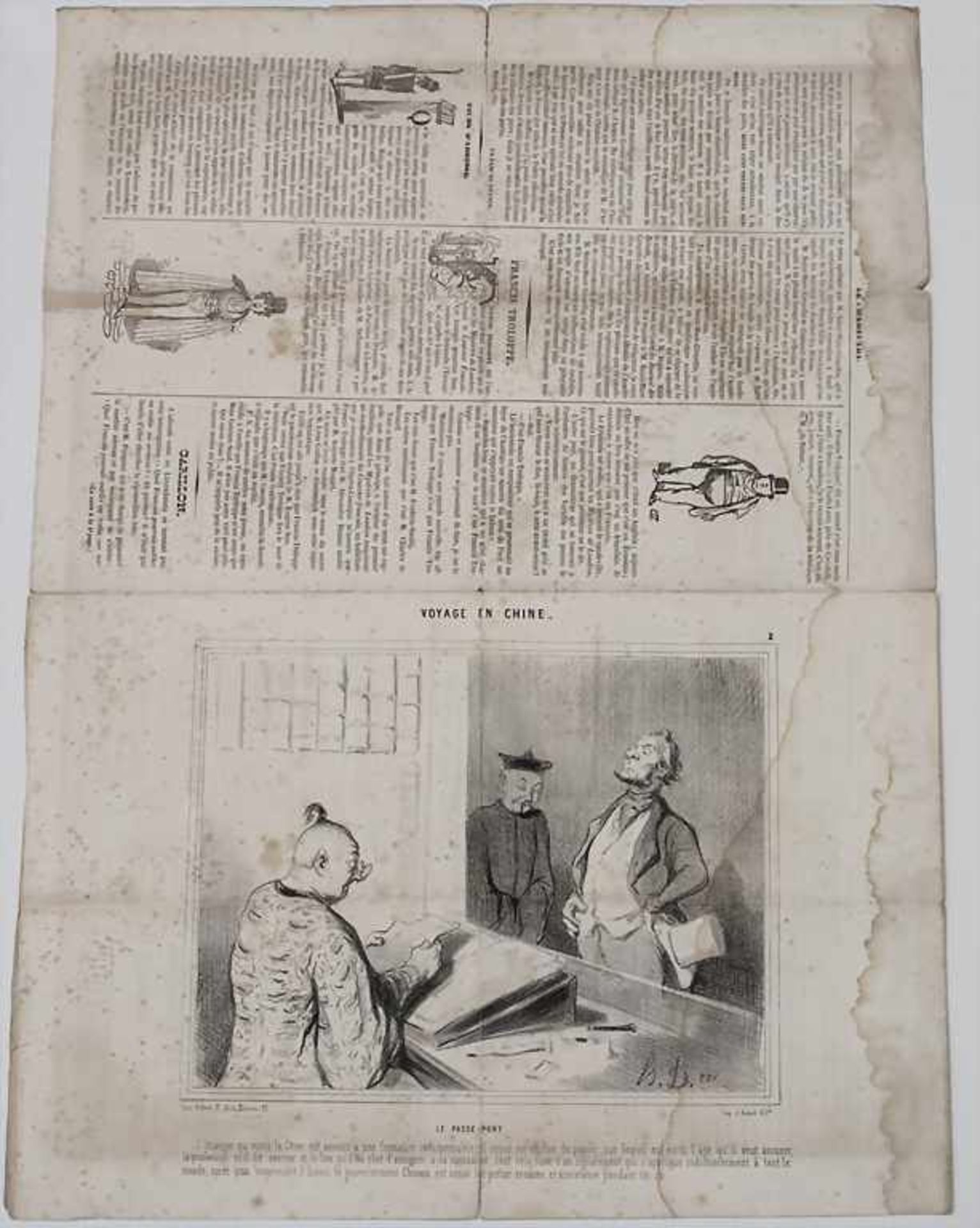 Honoré Daumier (1808-1879), 'Les Baigneurs' und 2 Ausgaben 'Le Charivari' / 'Les Baigneurs' and - Bild 3 aus 3
