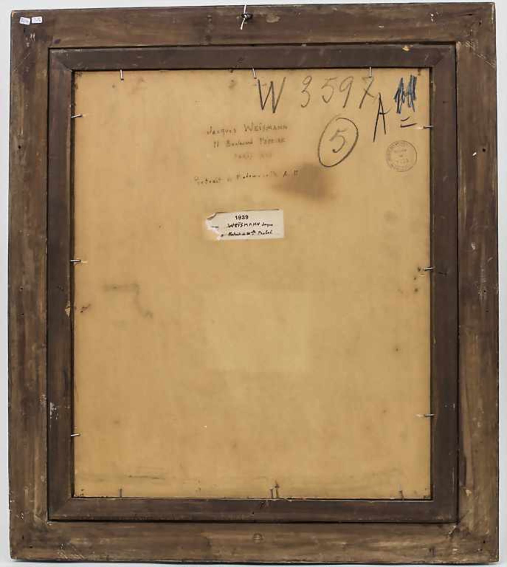 Jacques Weismann (1878-?), 'Portrait de Mademoiselle Probel' Technik: Öl auf Karton, gerahmt, - Bild 4 aus 4
