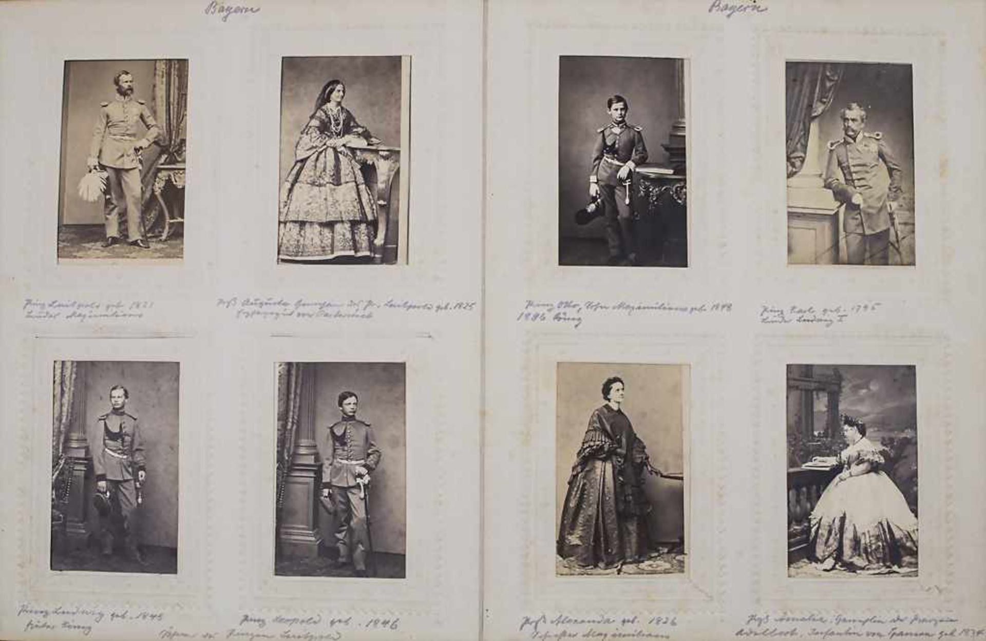 Fotoalbum mit historischen Porträts europäischer Königsfamilien / A photo album with historical - Bild 3 aus 7