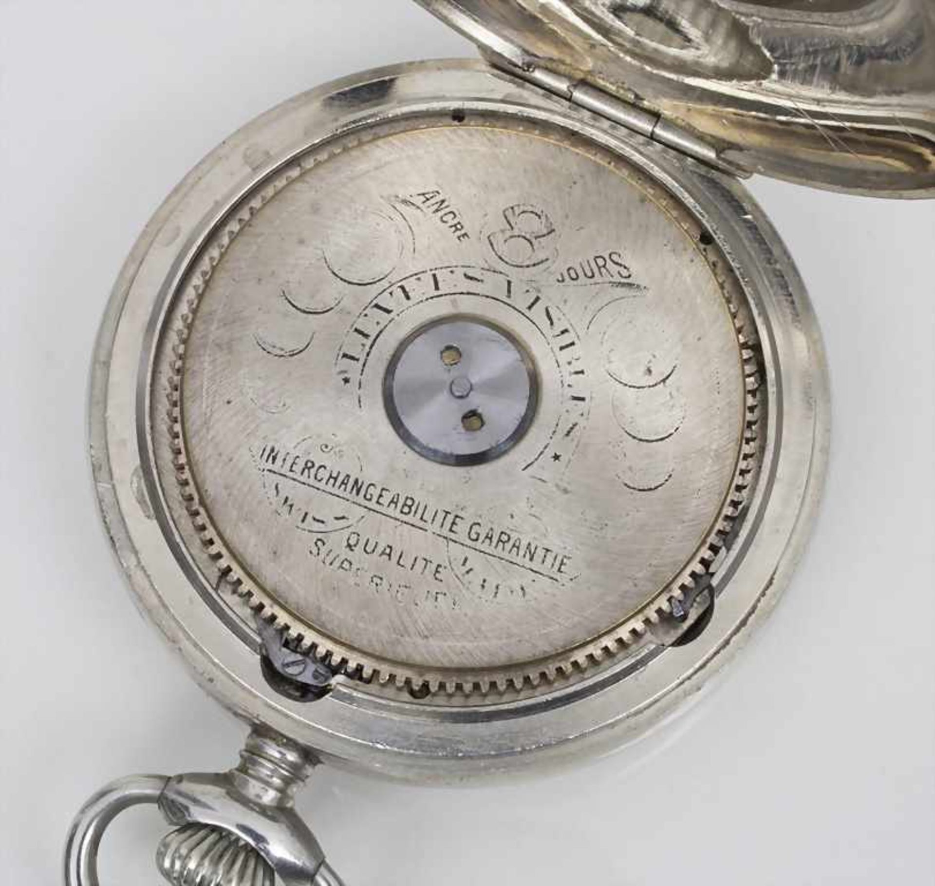 8-Tage-Taschenuhr Louisine / A 8 days pocket watch Louisine, Schweiz, um 1900 Gehäuse: Nickel, - Bild 2 aus 2