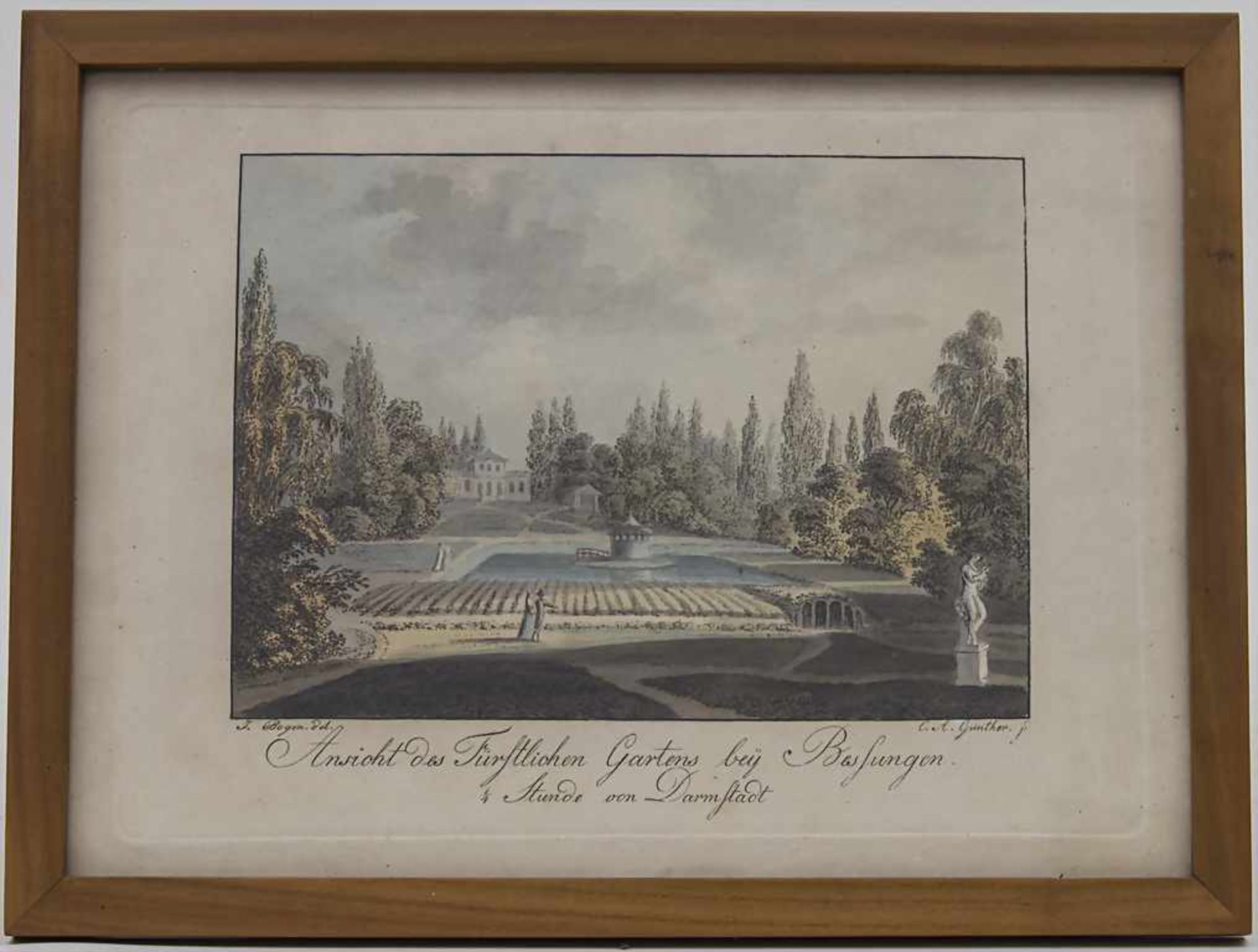 Christian August Günther (1824-?), 'Ansicht des Fürstlichen Gartens bey Bessungen' Technik: - Bild 2 aus 2