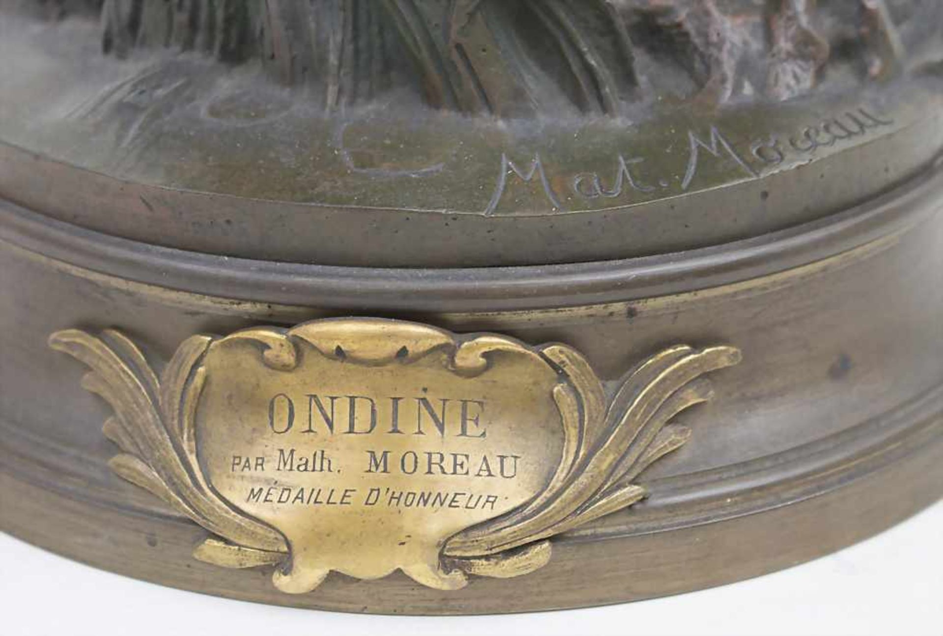 Mathurin Moreau (1822-1912), 'Ondine' Technik: Bronze, patiniert, auf Rundsockel montiert, Signatur: - Bild 5 aus 6
