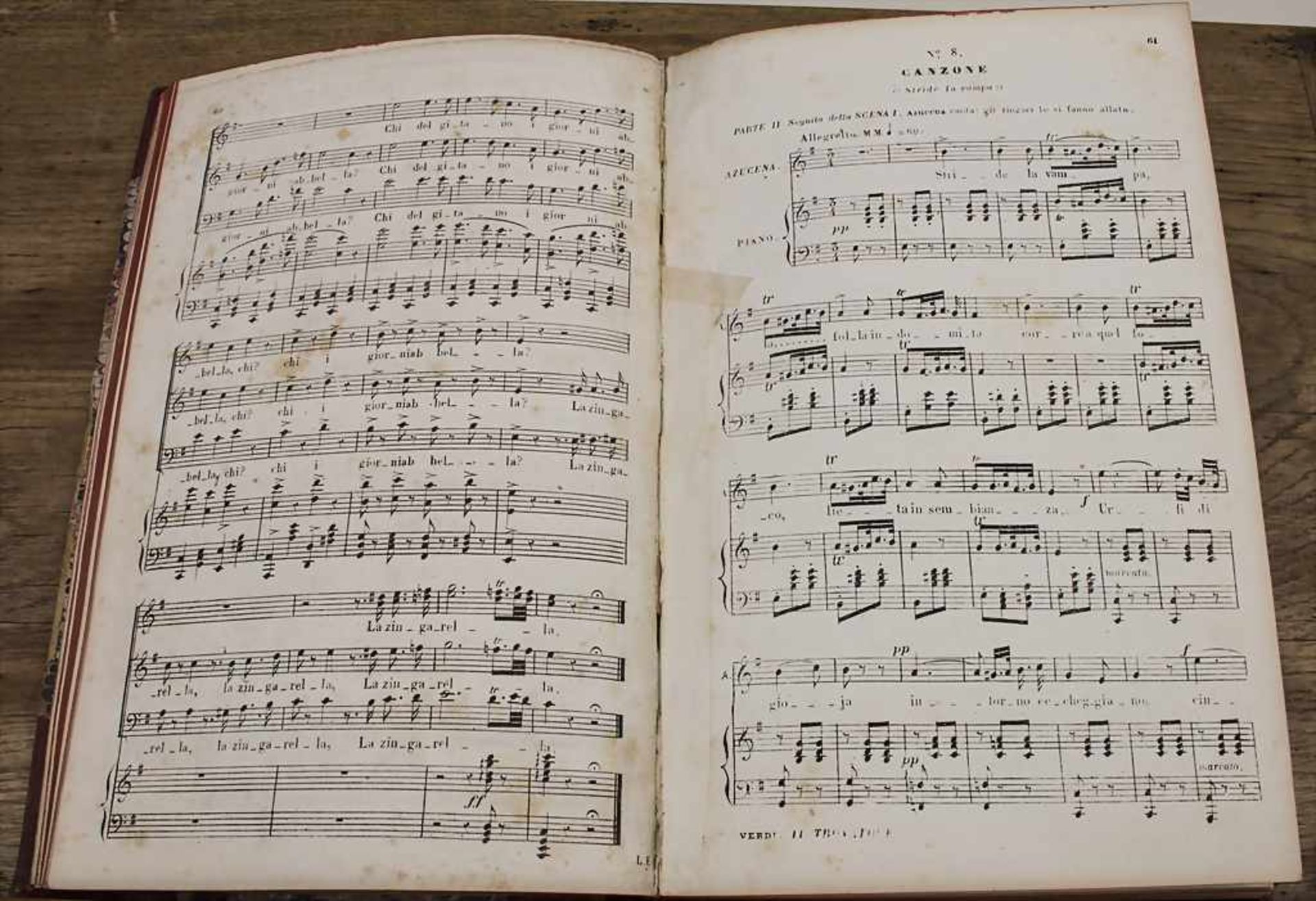 Partitur: Verdi / Cammarano 'Il Trovatore' / A score by Giuseppe Verdi 'Il Trovatore', um 1854 Il - Bild 2 aus 2