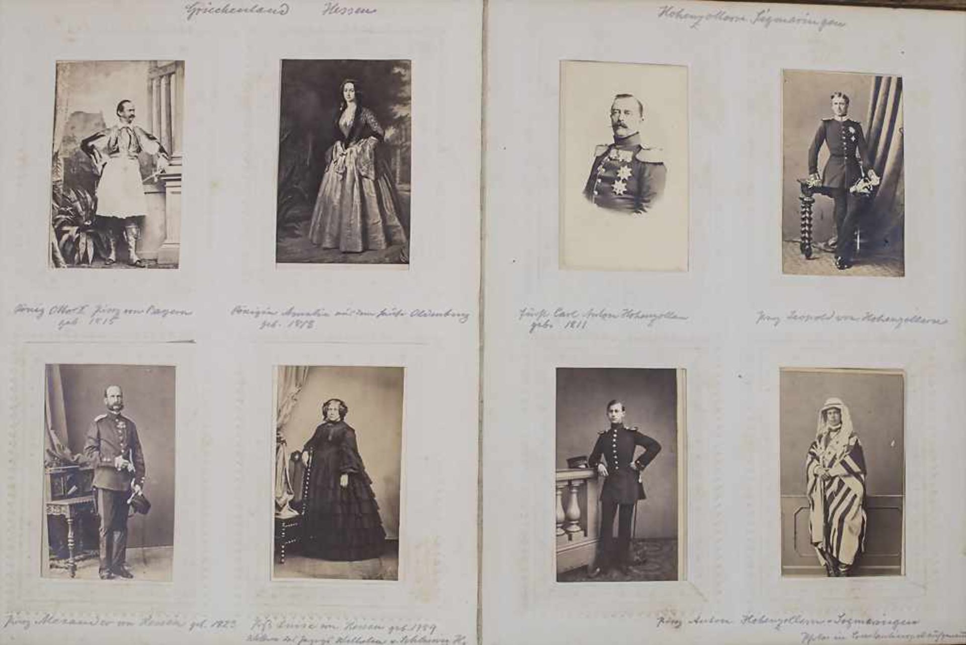 Fotoalbum mit historischen Porträts europäischer Königsfamilien / A photo album with historical - Bild 6 aus 7