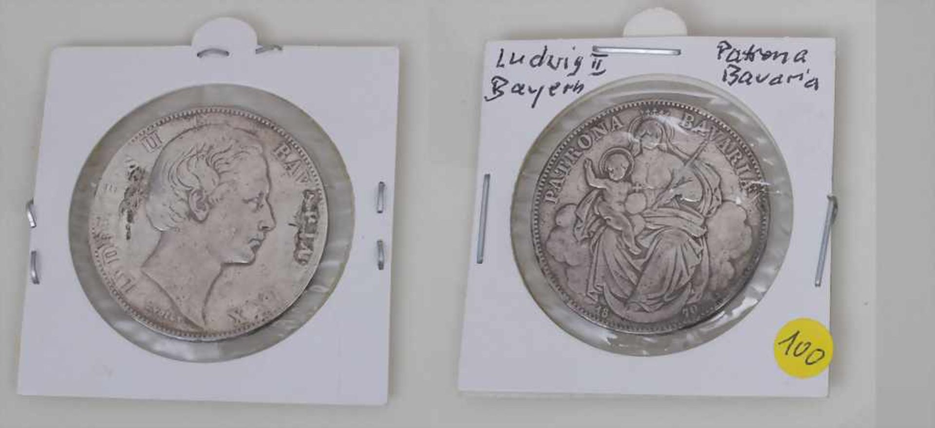 1 Münze Ludwig II von Bayern mit Patrona Bavaria, dat. 1870 Durchmesser: 34 mm,Zustand: in