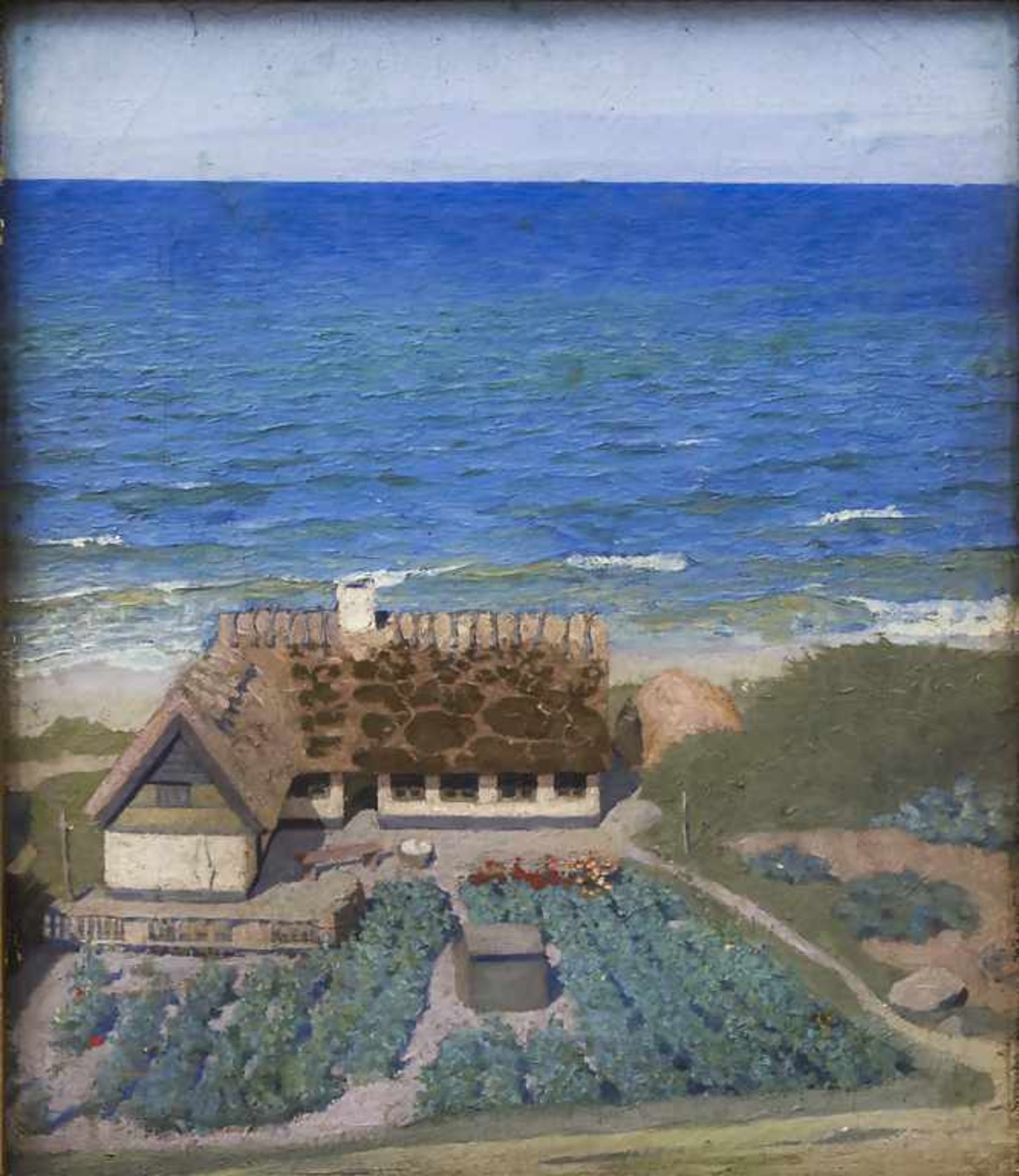 Dänischer Künstler (19. Jh.), 'Küstenhaus' / 'A coastal house' Technik: Öl auf Leinwand, gerahmt,