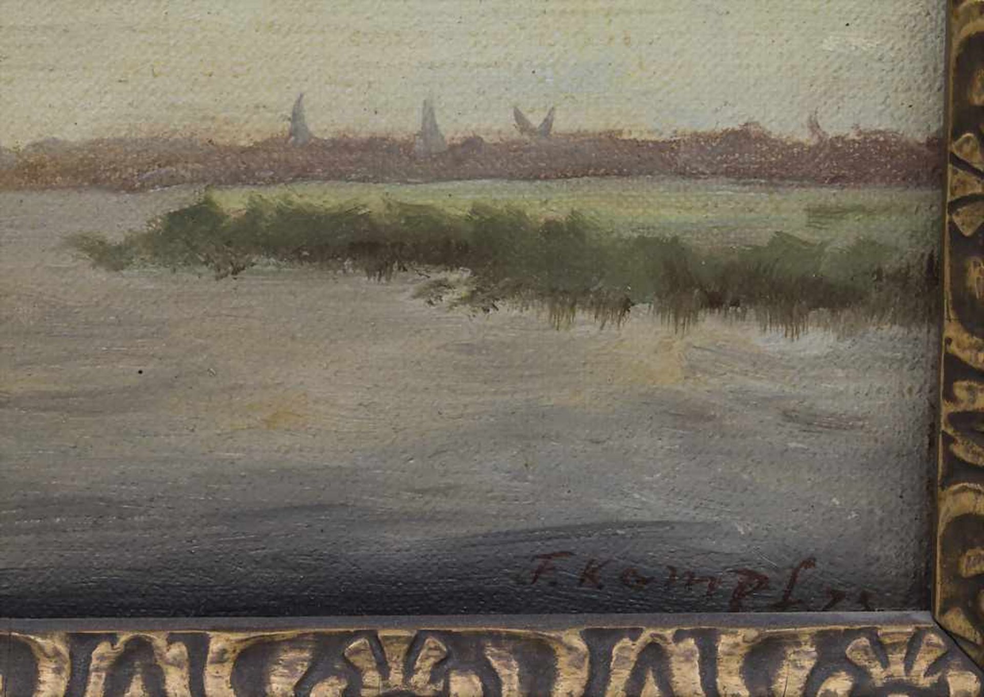 F. Kampf (19./20. Jh.), 'Segelboote vor niederländischer Küste' / 'Dutch coast with sailing boats' - Bild 2 aus 3