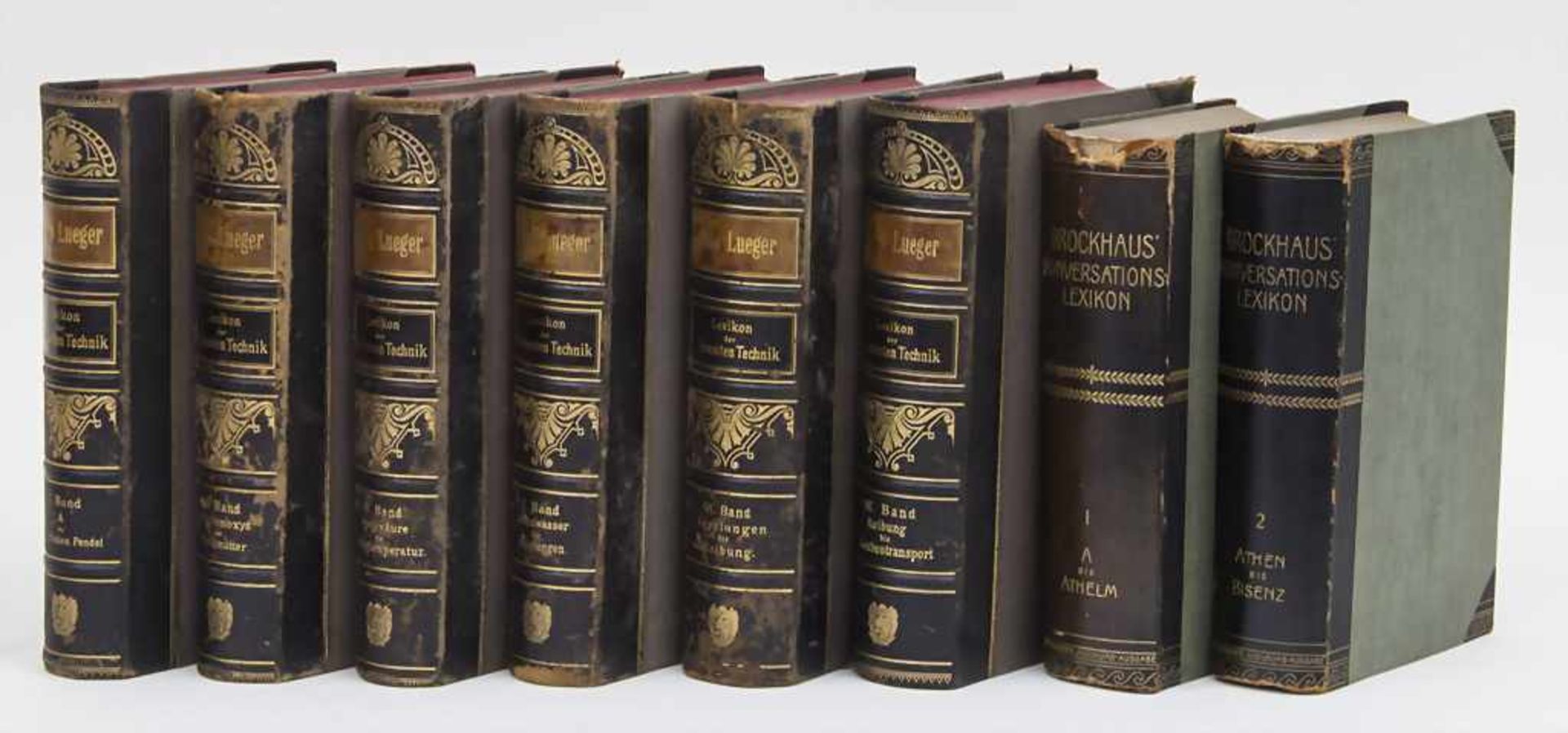 Konvolut antiquarischer Bücher / A set of antiquarian books, um 1900 Darunter: Otto Luegers: '