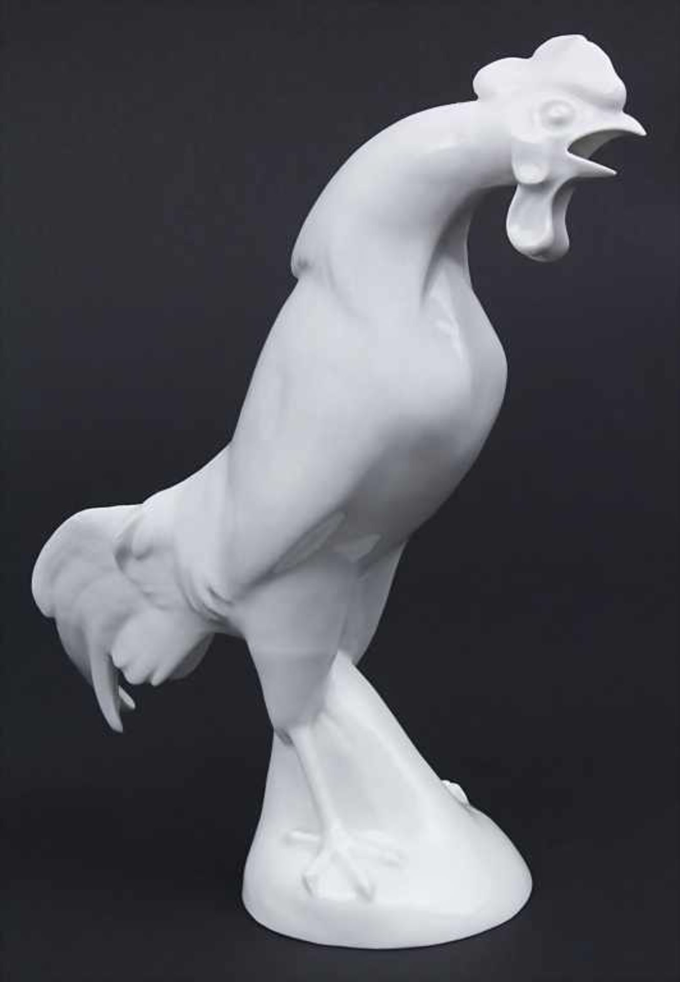 Krähender Hahn / A crowing cockerel, Meissen, um 1961/62 Material: Porzellan, weiß, glasiert,