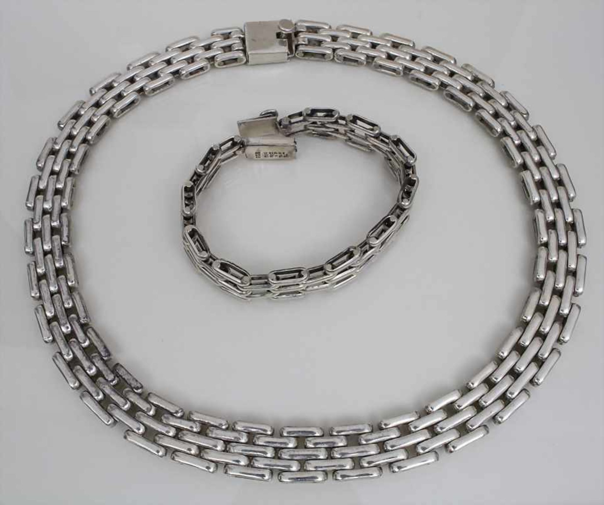 Sterlingsilber Collier mit Armband / A sterling silver necklace with bracelet Material: Silber 925