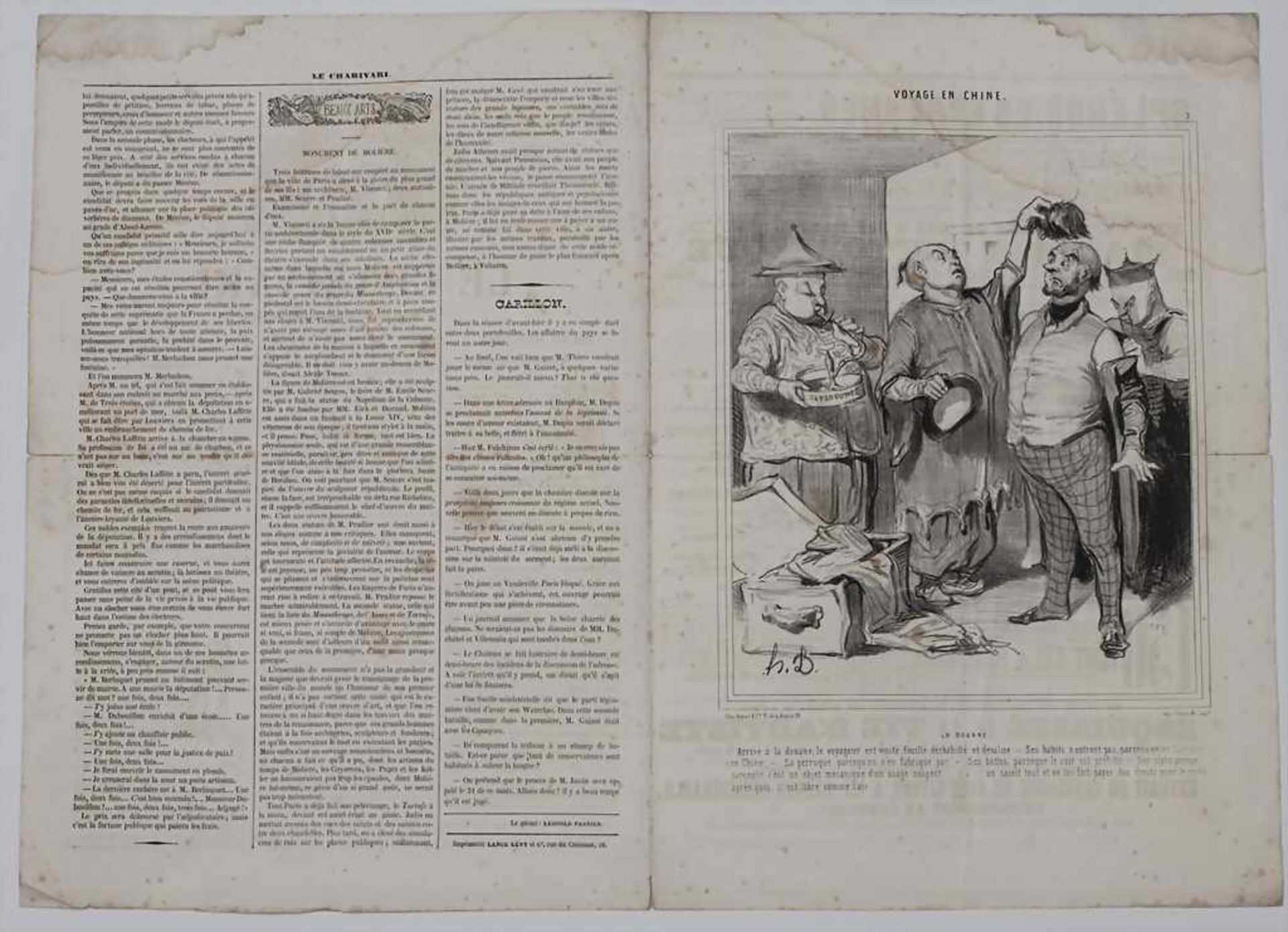 Honoré Daumier (1808-1879), 'Les Baigneurs' und 2 Ausgaben 'Le Charivari' / 'Les Baigneurs' and - Bild 2 aus 3
