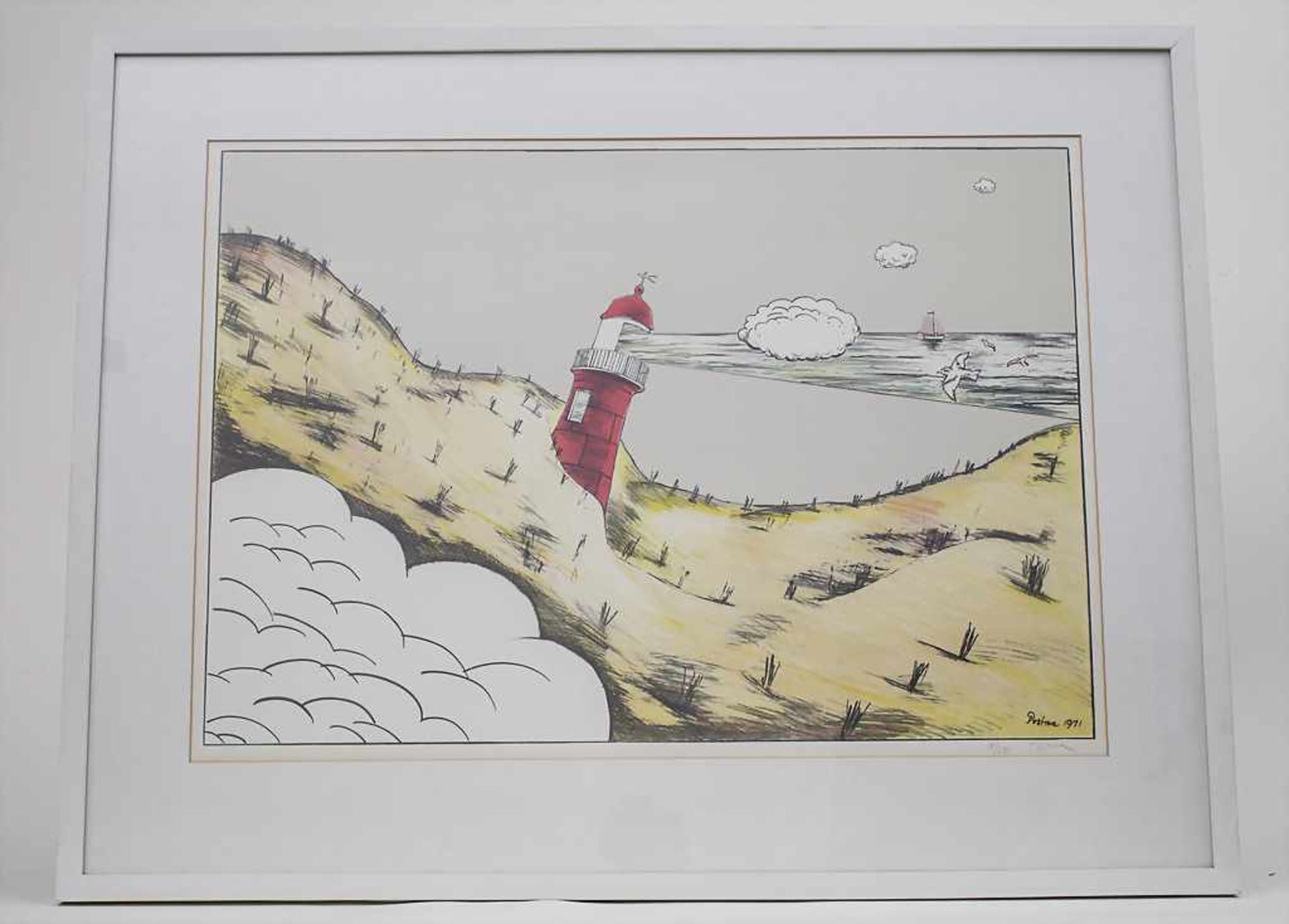 Hannes Postma (*1933), 'Leuchtturm' / 'A lighthouse' Technik: Farblithografie, gerahmt, hinter - Bild 2 aus 3