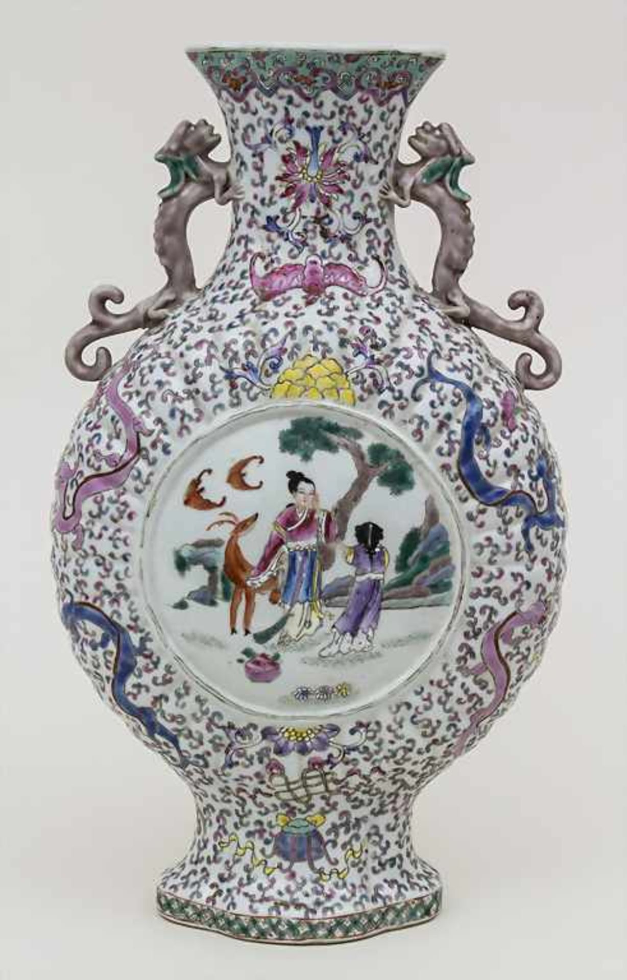 Ziervase Pilgerflasche / A decorative pilgrim's bottle or vase, China, 20. Jh. Material: - Bild 2 aus 3