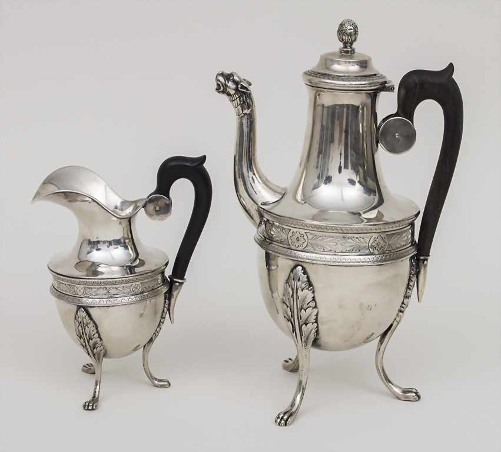 Kaffeekanne und Sahnegießer / A coffee pot and a milk jug, Ludwig Neresheimer & Co, Hanau, 1890