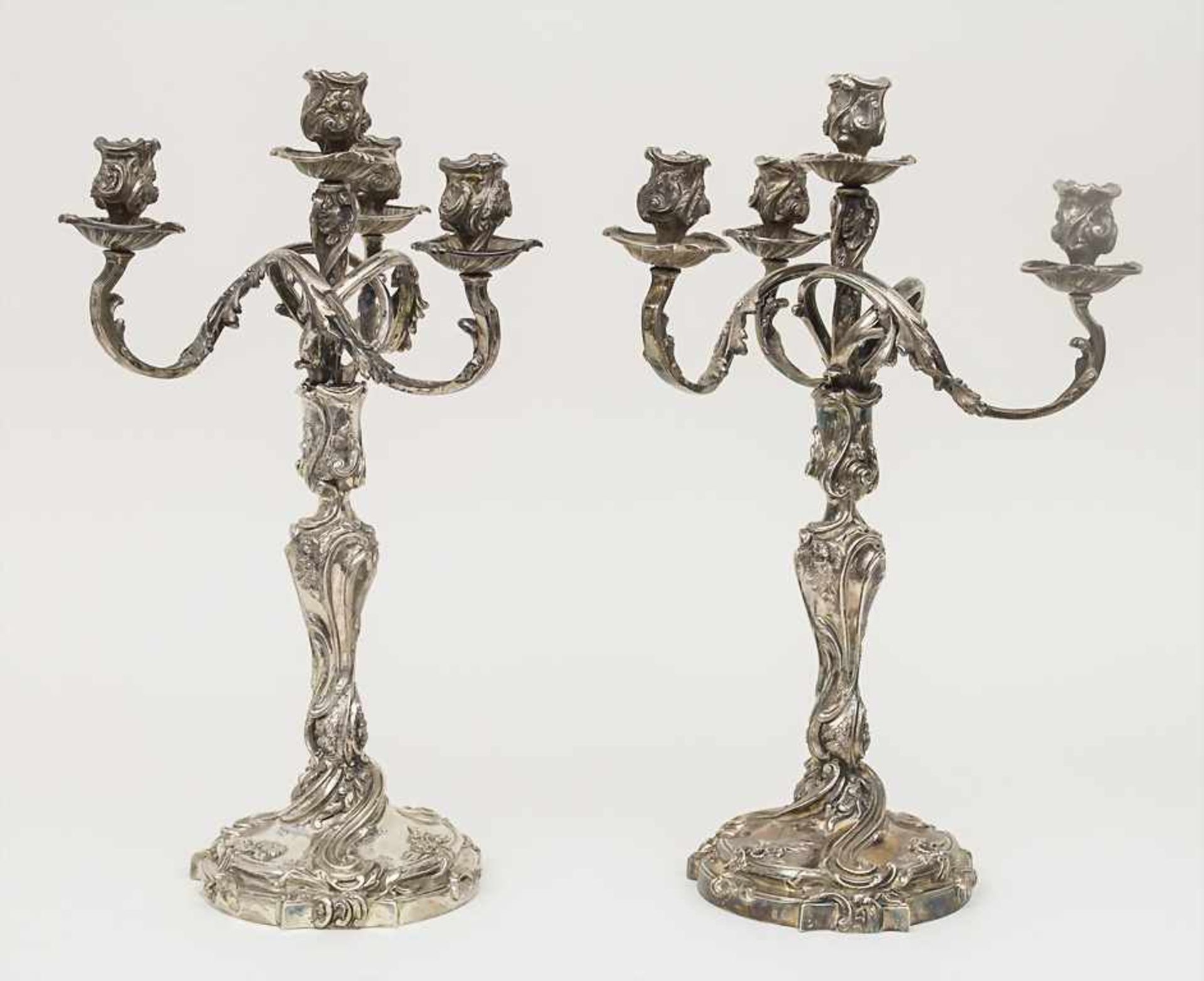 Paar Girandolen / A pair of girandoles, Augsburg, Johann Beckert, um 1780 Punzierung: Silber,