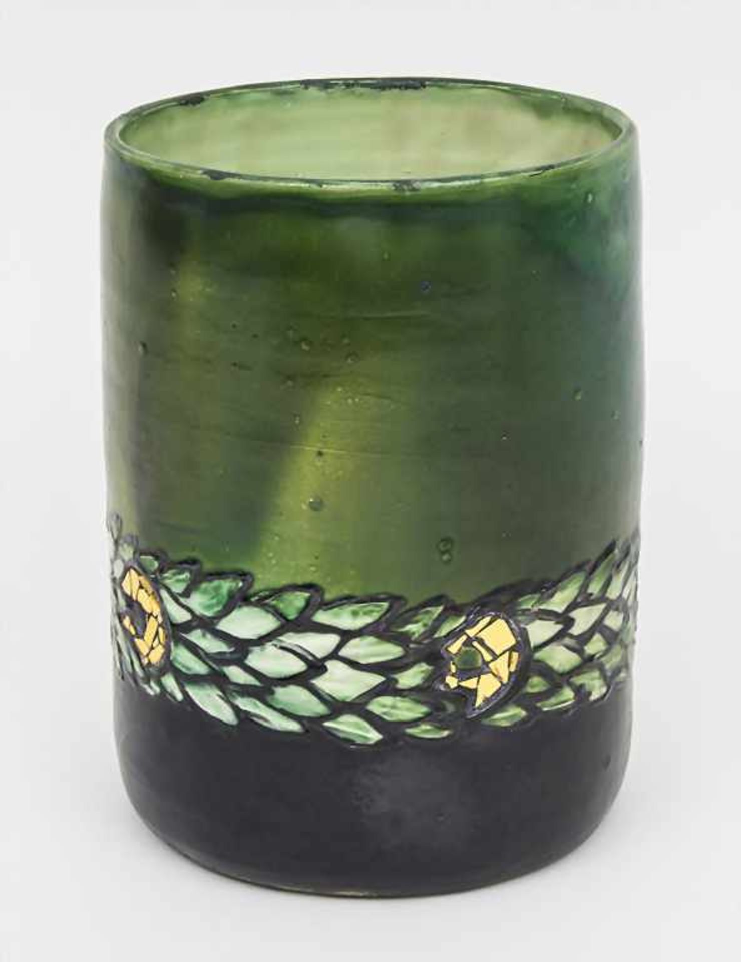 Zylindrische Vase / A cylindrical vase, Max Laeuger, Kandern, um 1910 Material: Keramik, glasiert, - Bild 2 aus 3