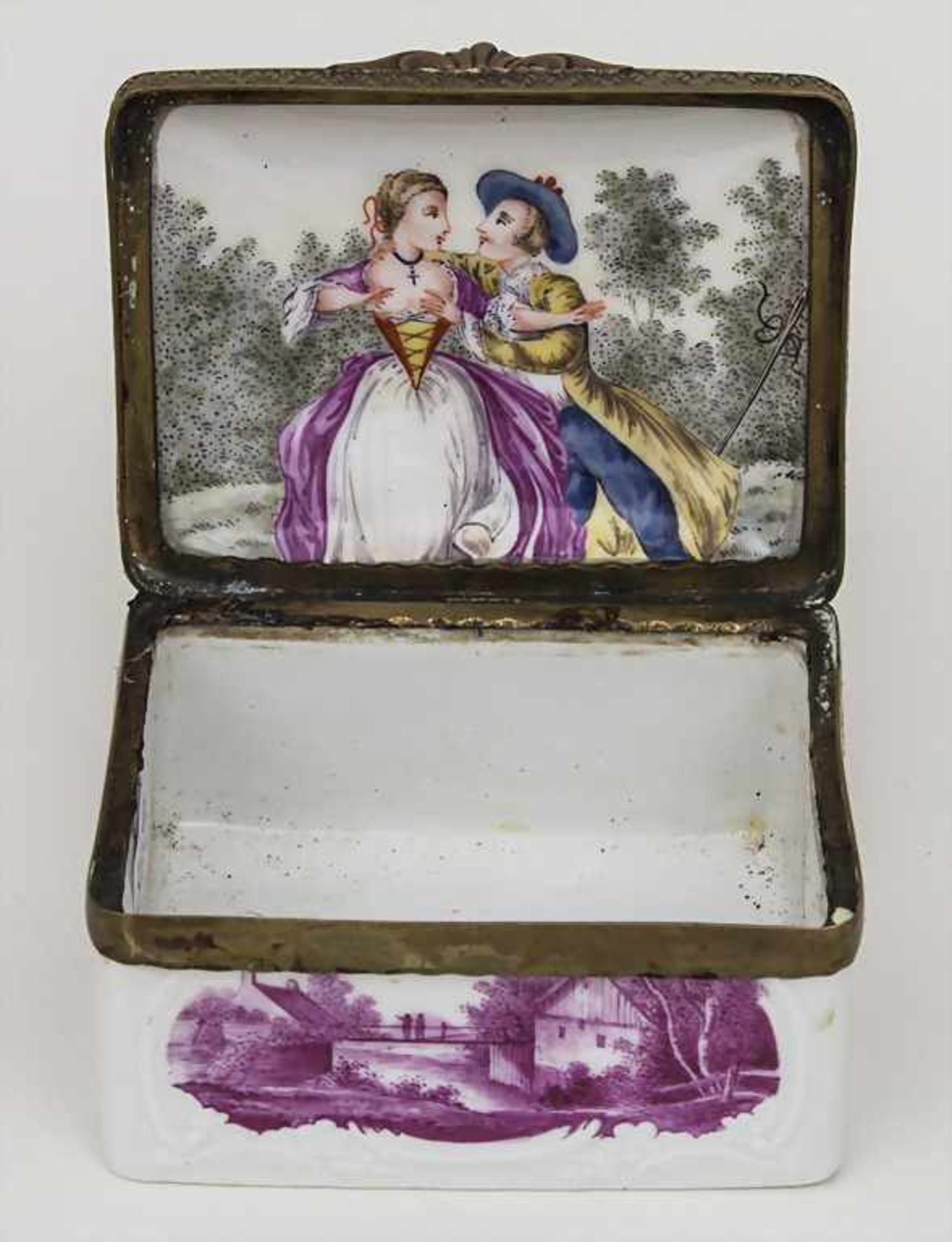 Tabatière mit erotischer Szene und Landschaften / A snuff box with an erotic scene and landscapes, - Bild 4 aus 5