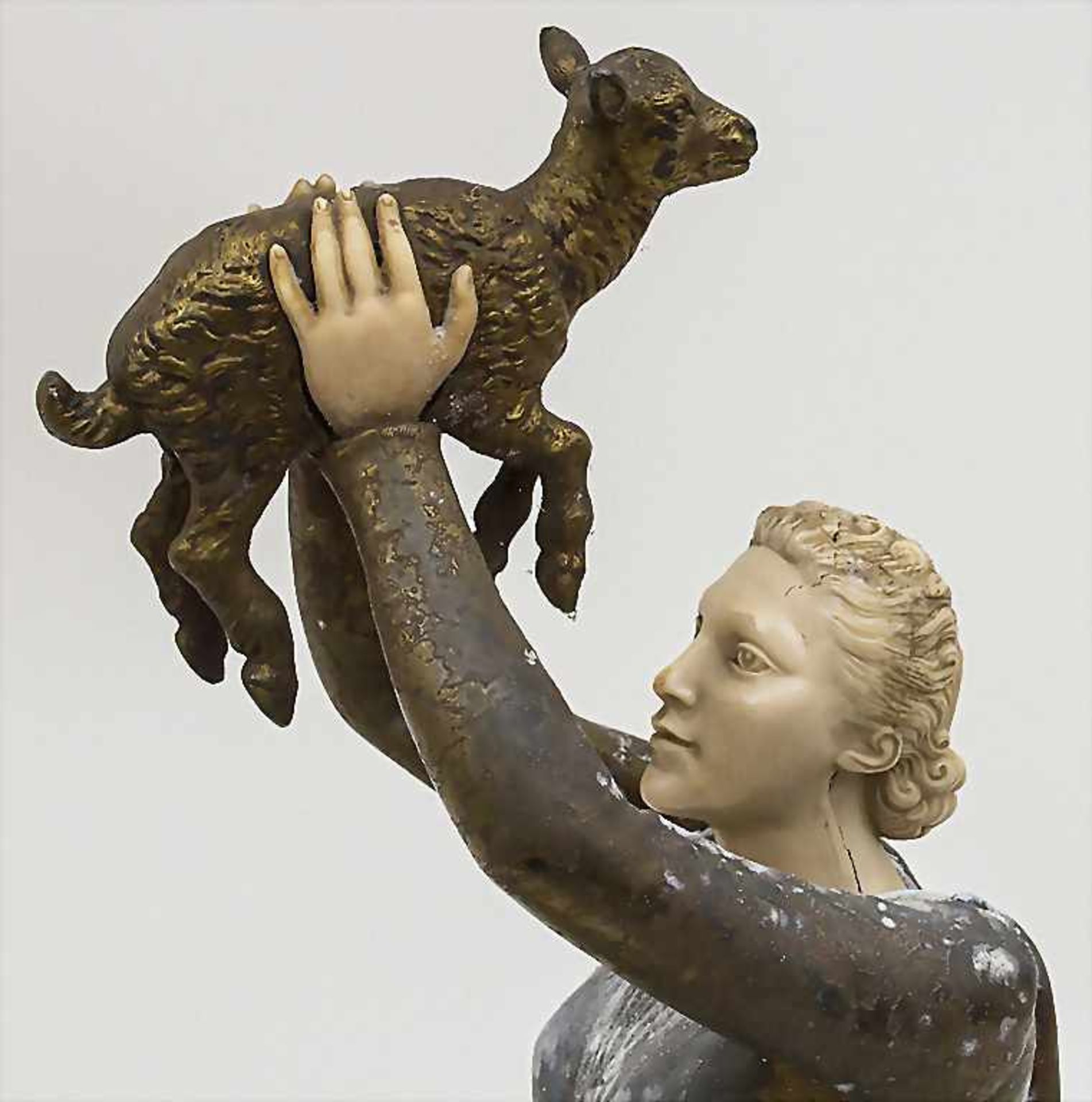 Figurengruppe 'Junge Dame mit Ziege und Kitz' / A figural group 'Young lady with goat and cub' - Bild 2 aus 6