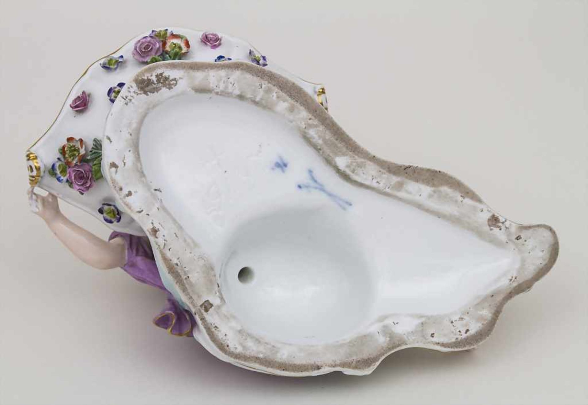 Figurenschale 'Schäferin' / A figural bowl 'shepherdess', Meissen, 1860-1924 Material: Porzellan, - Image 4 of 4