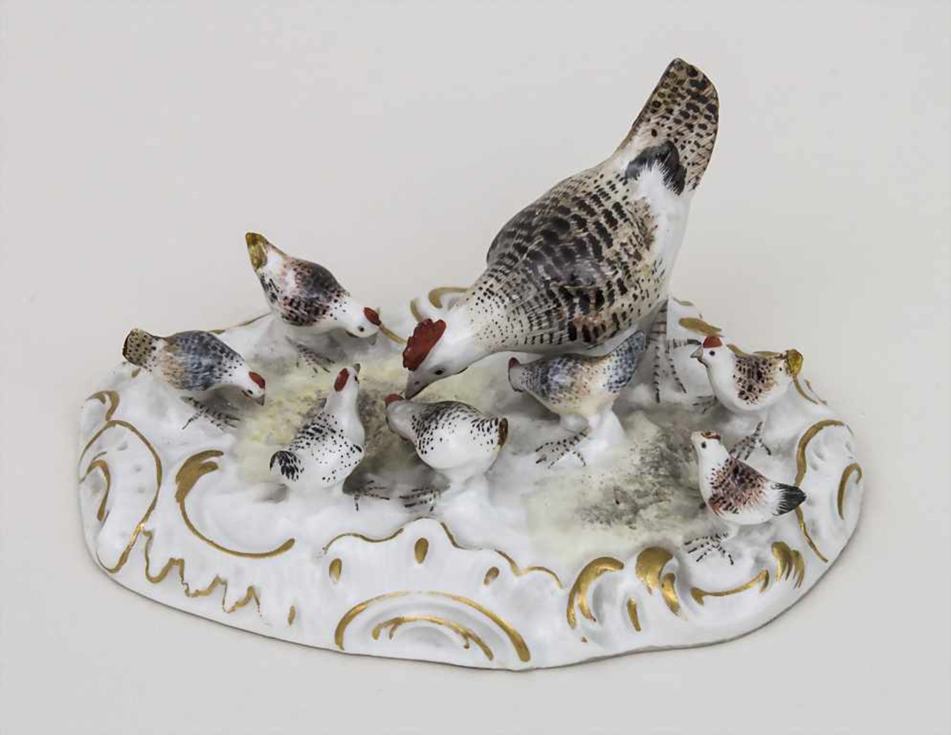 Henne mit 7 Küken / A hen with 7 chicks, Johann Joachim Kaendler, Meissen, um 1750 - 1753