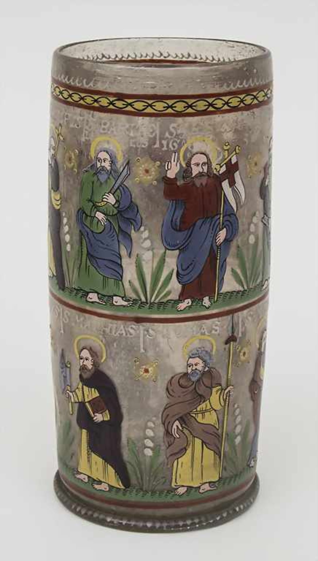 Humpen 'Christus mit 12 Aposteln' / A large beaker 'Christ and 12 apostels', 17./18. Jh. Material: - Bild 2 aus 5