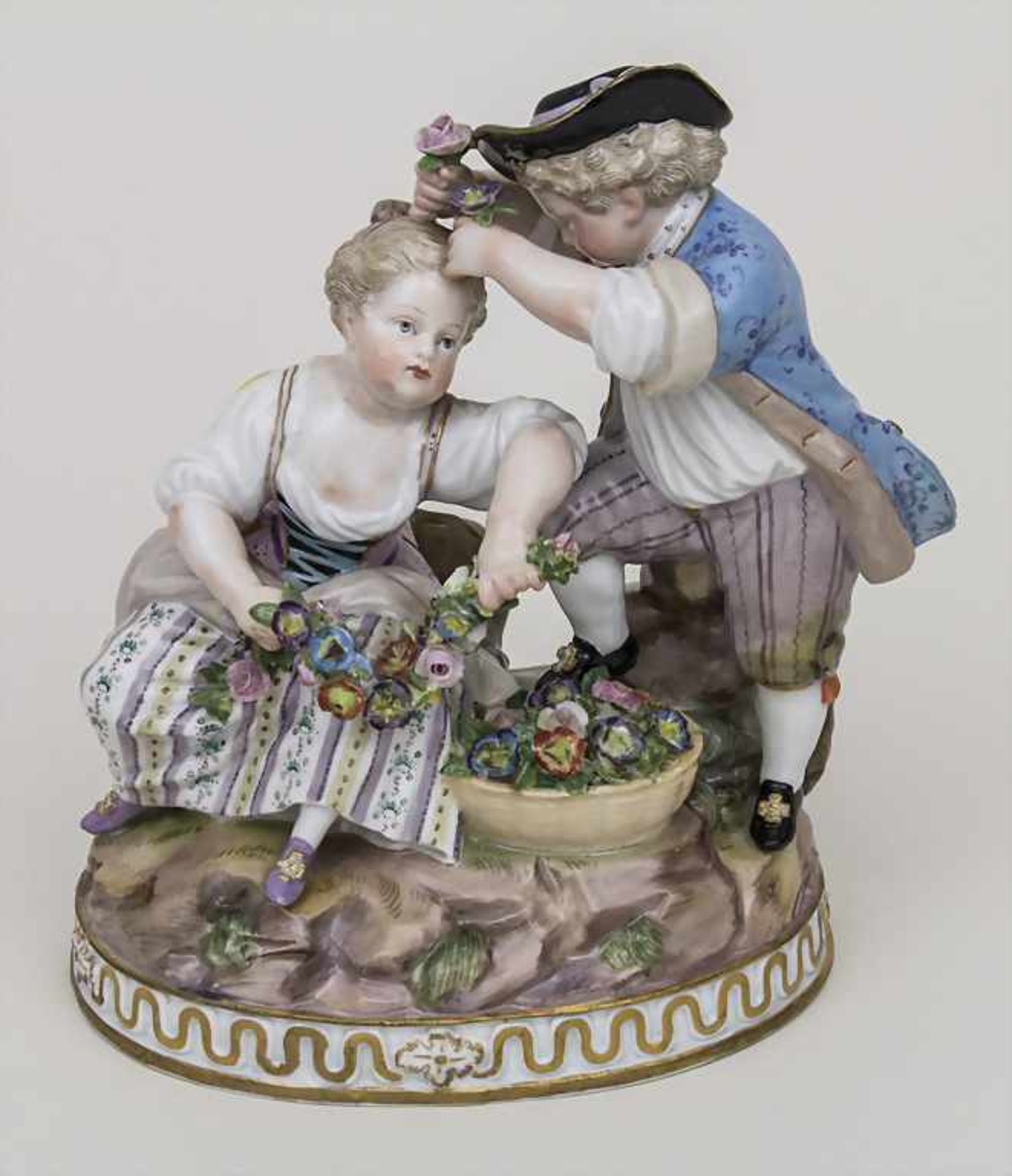 Figurengruppe 'Frühling' / A figural group 'Spring', M.V. Acier, Meissen, um 1860 Aus der Serie '