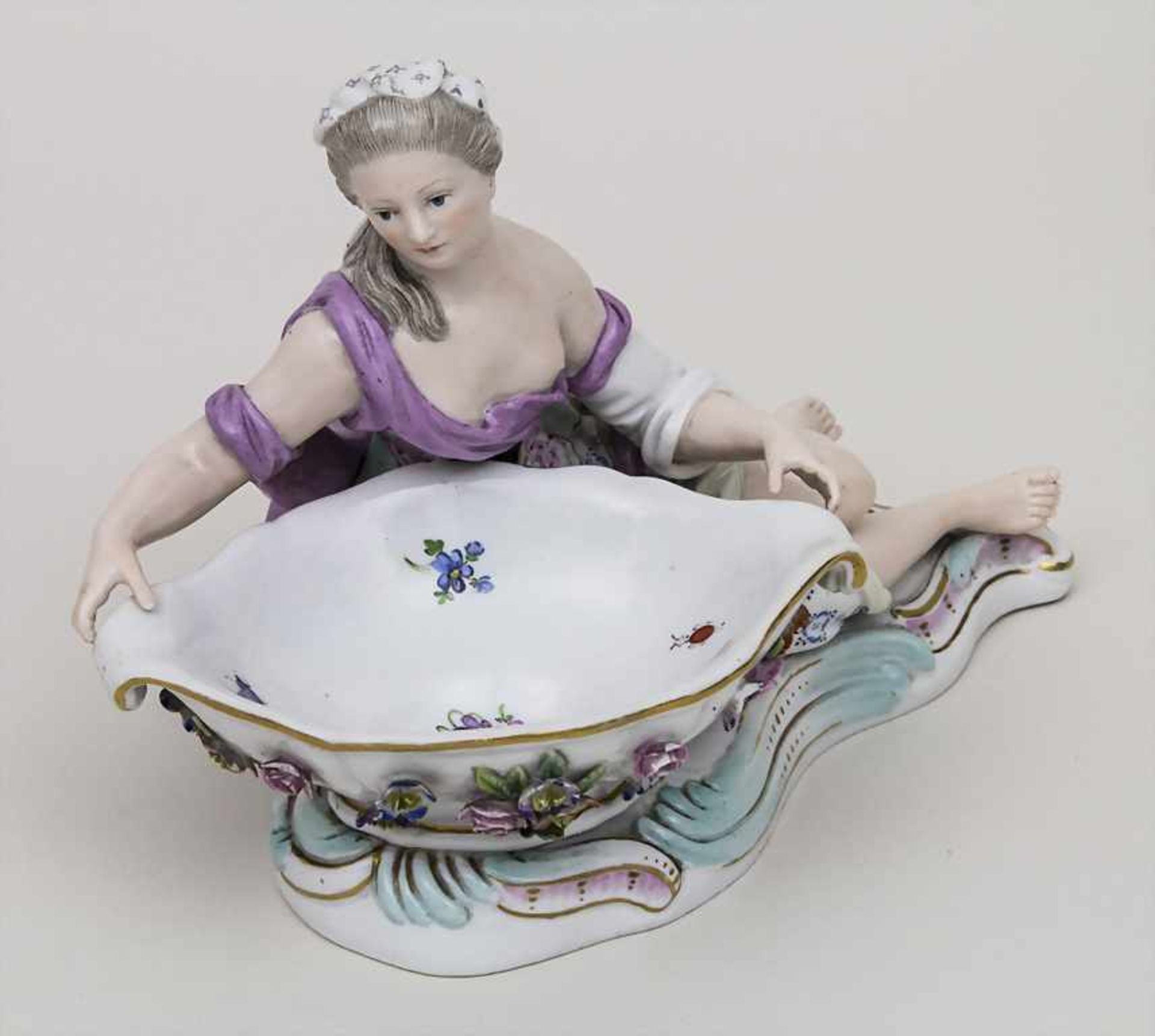 Figurenschale 'Schäferin' / A figural bowl 'shepherdess', Meissen, 1860-1924 Material: Porzellan,