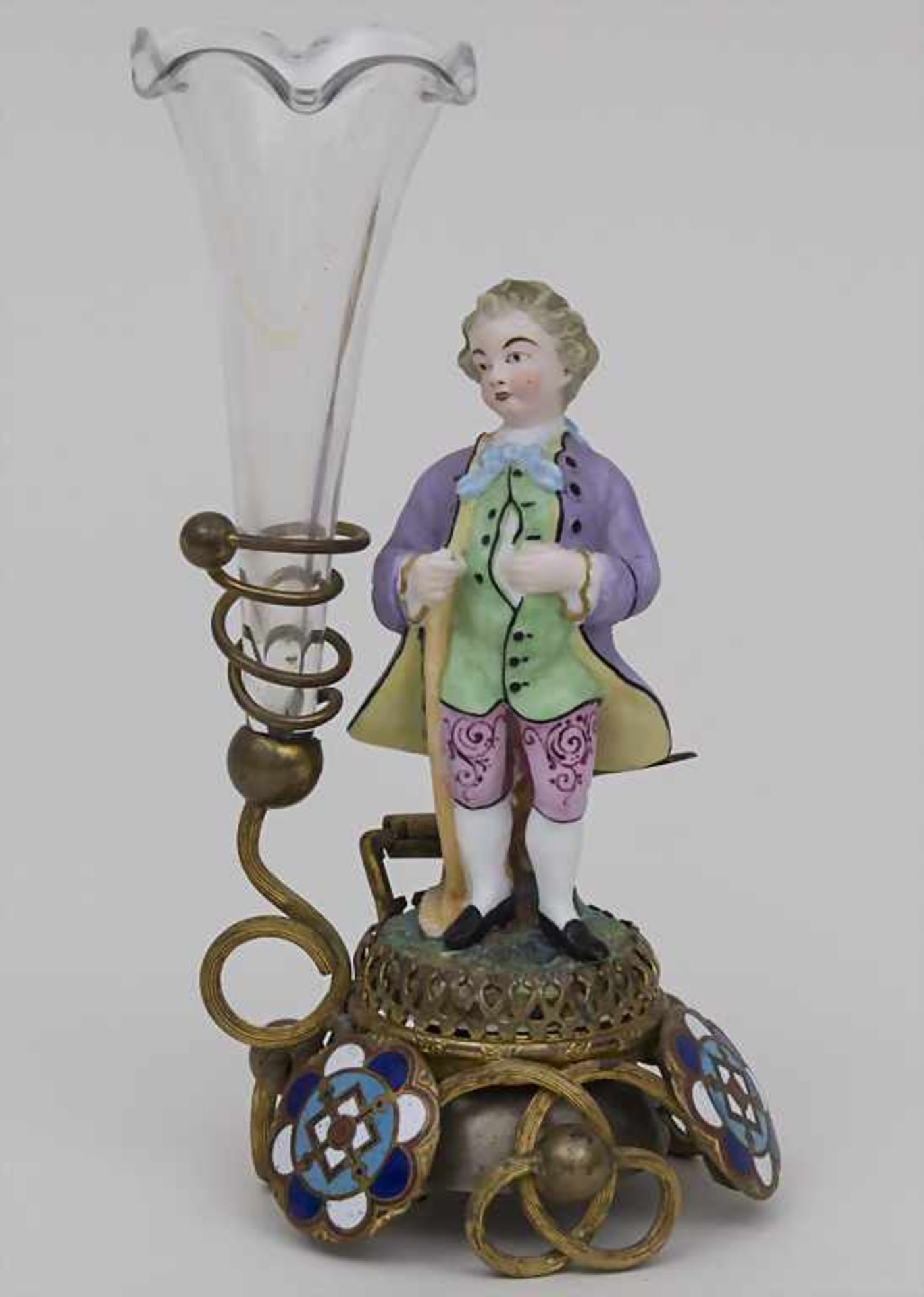 Dienstbotenklingel mit Figur und Vase / A servant's bell with figure and vase, Frankreich, 19. Jh.