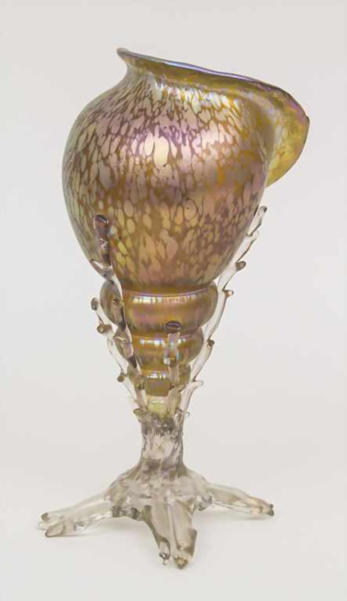Jugendstil Vase 'Muschelschnecke' / An Art Nouveau vase 'conch', Johann Lötz Wwe, Klostermühle, um - Bild 2 aus 3