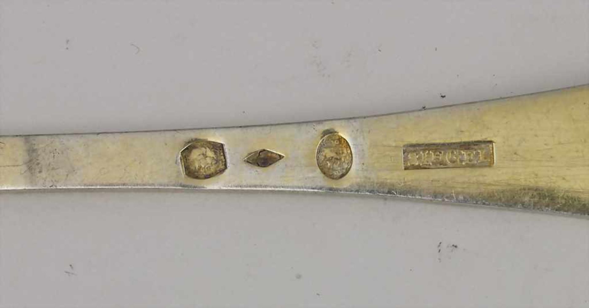 6 Teelöffel / 6 tea spoons, Siegel, Straßburg / Strasbourg, um 1820 Material: Silber 800, - Bild 2 aus 3