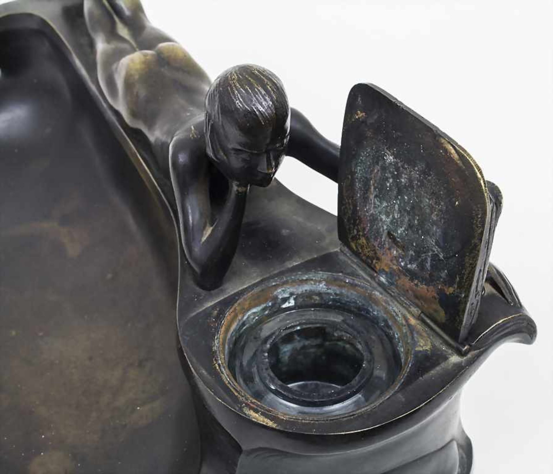 Jugendstil Tintenzeug / An ink set, Johan Eduard Dannhäuser, Berlin, um 1900 Material: Bronze - Bild 4 aus 7