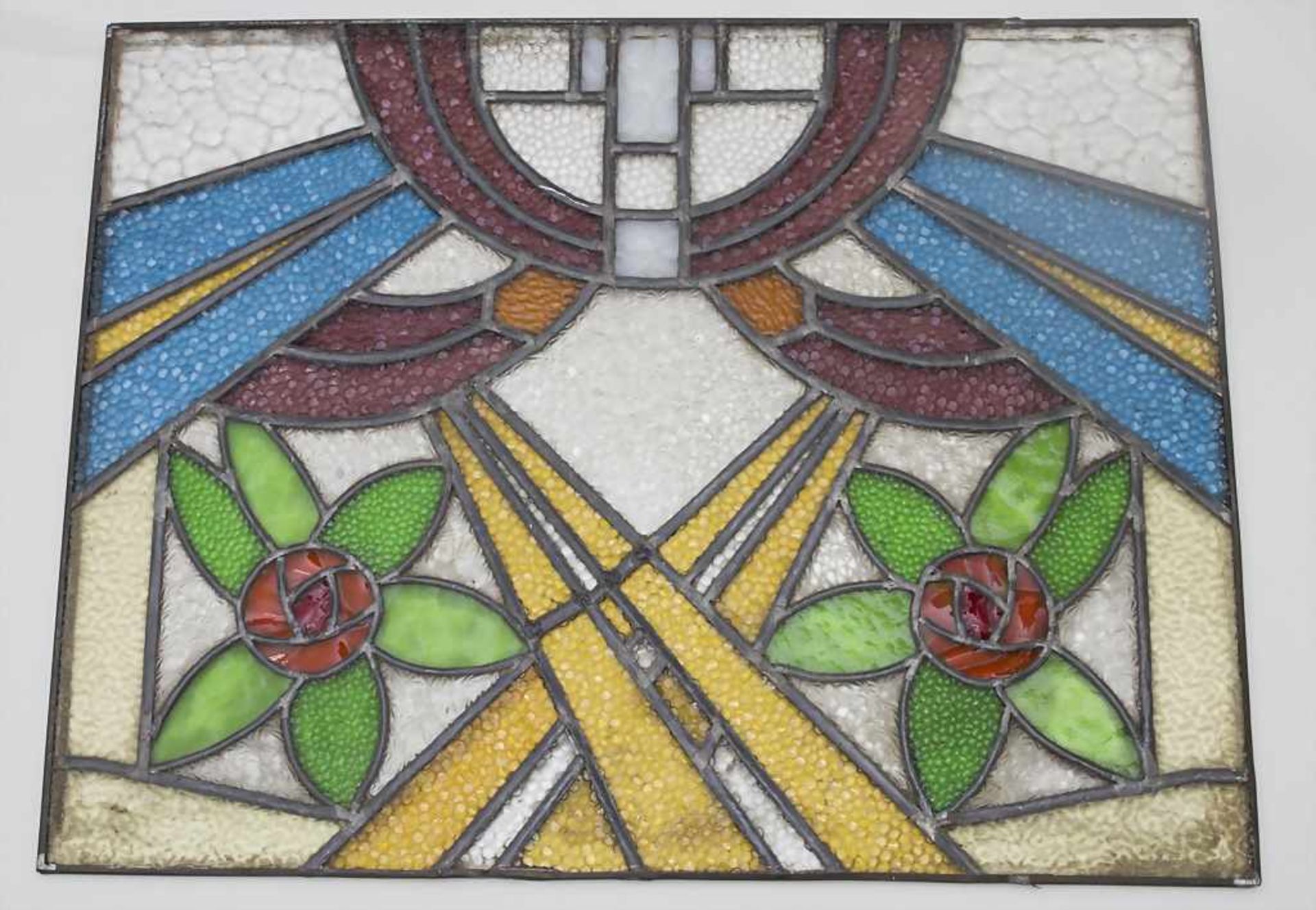 Art Déco Bleiglasfenster / A lead glass window, deutsch, um 1920 Material: Farbglas,Maße: 61 x 47