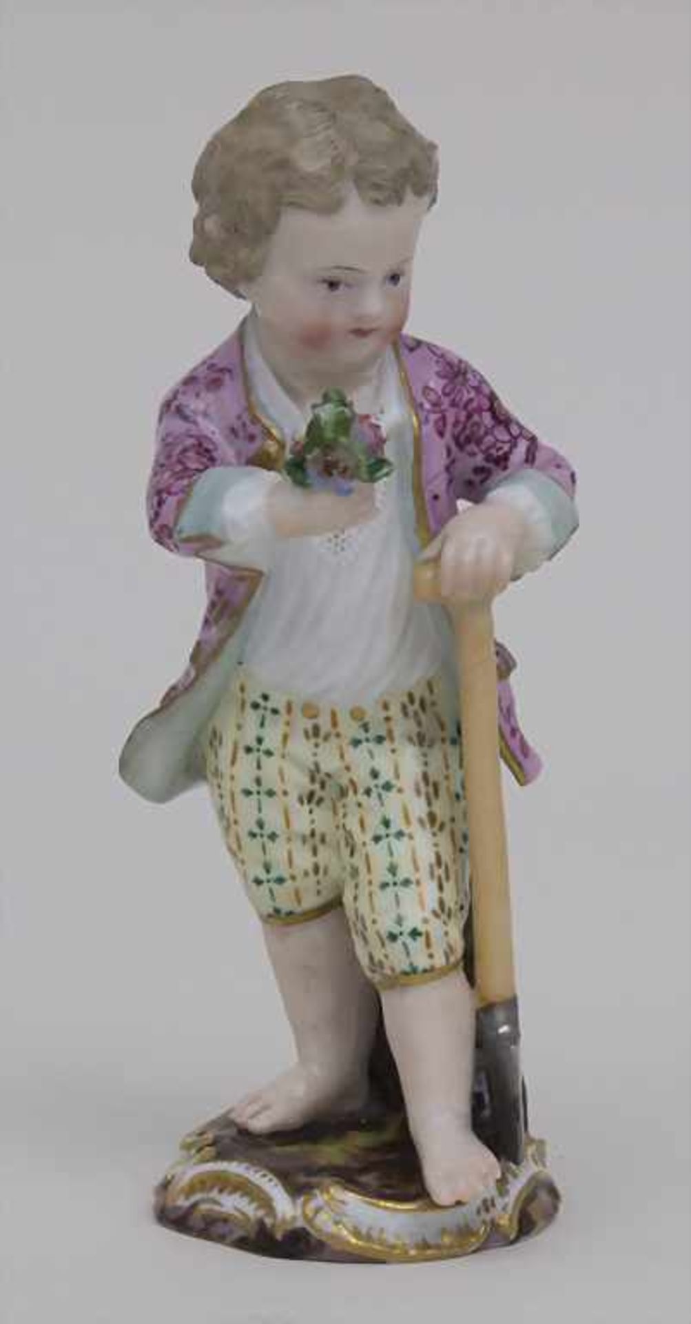 Gärtnerkind 'Knabe mit Blumenstrauß und Spaten' / A gardener child 'boy with flowers and spade',