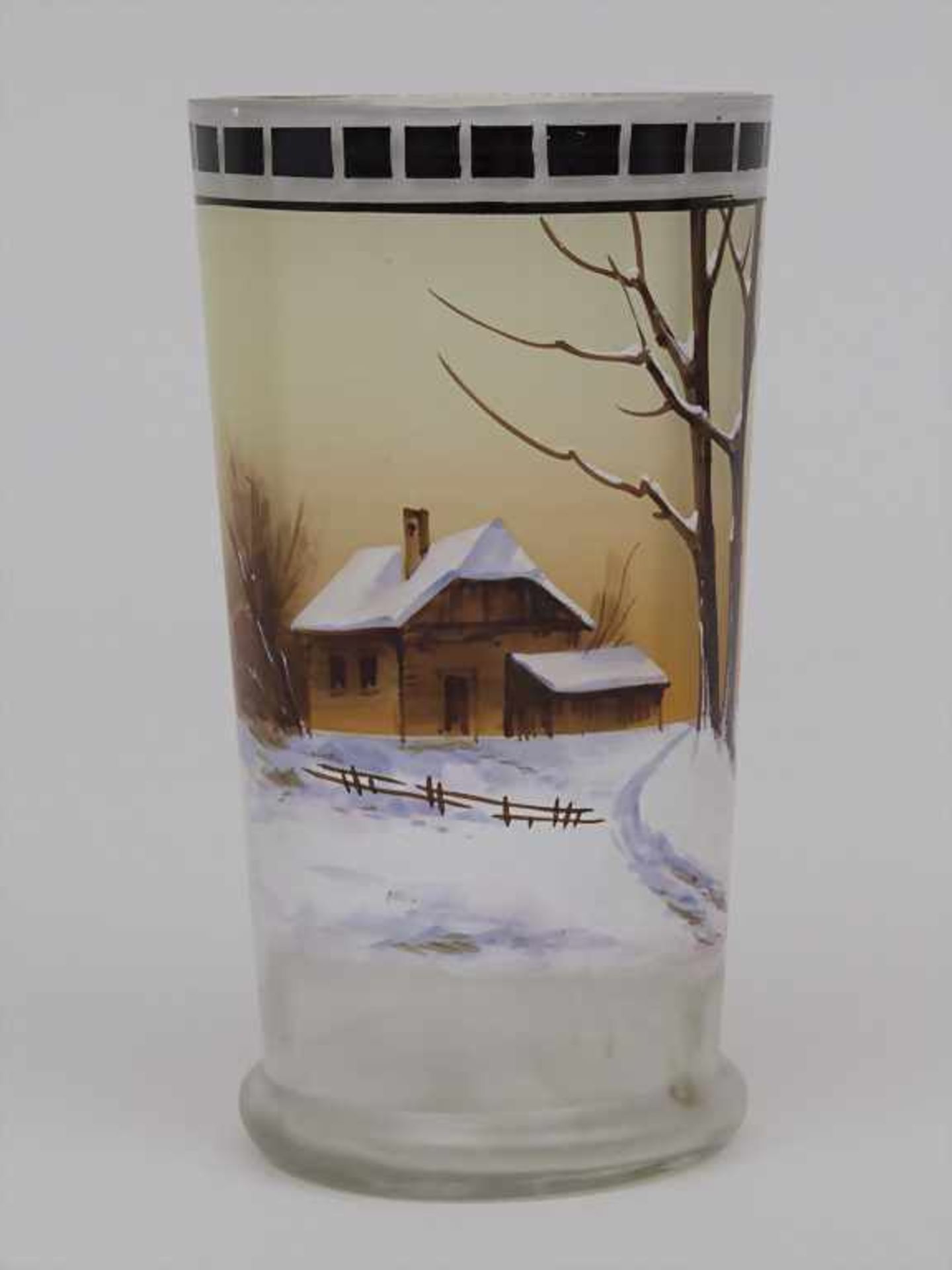 Bemalter Glasbecher 'Schwarzwald' / A painted glass 'black forest', Böhmen, um 1910 Material: