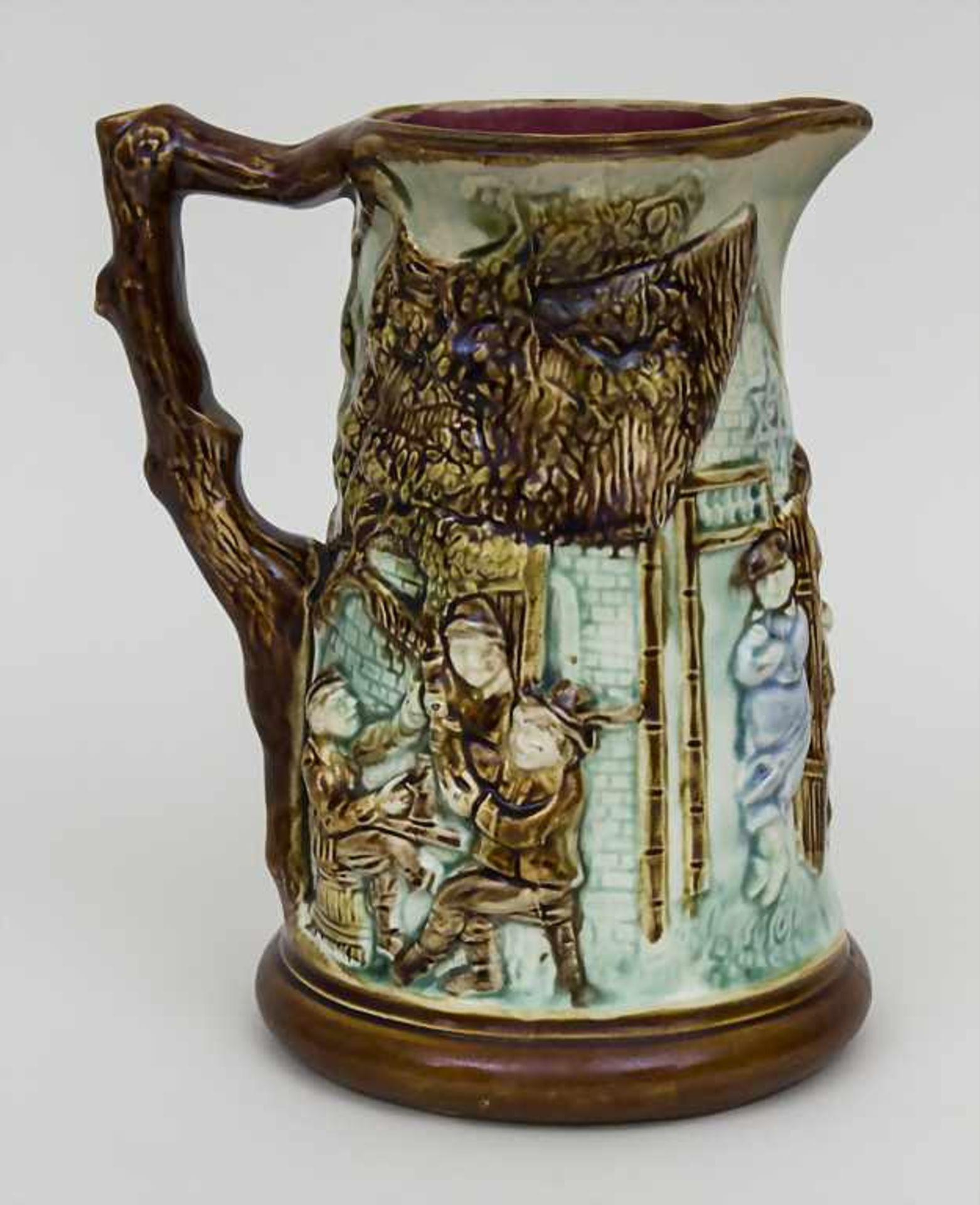 Weinkrug / A wine jug, wohl Frankreich/Belgien, um 1880 Material: Keramik, glasiert und polychrom - Bild 3 aus 4