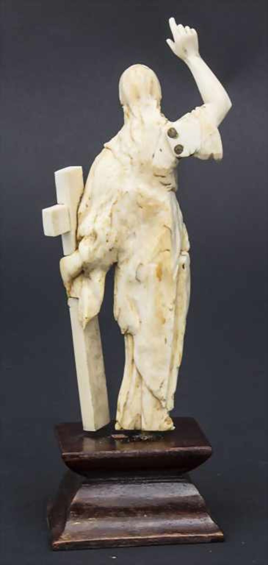 Elfenbein Johannes der Täufer / John the Baptist, Flandern/Flanders, 17. Jh. Material: Elfenbein- - Bild 2 aus 2