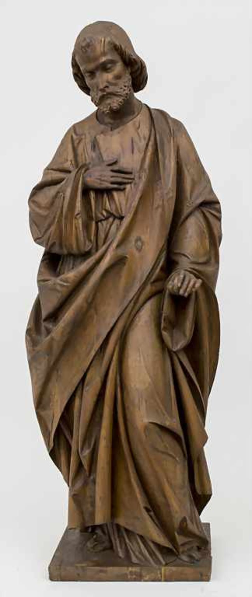 Heiligenfigur / A saint, 19. Jh. Technik: Holz, geschnitzt, lasiert,Höhe: 97 cm, Zustand: gut,